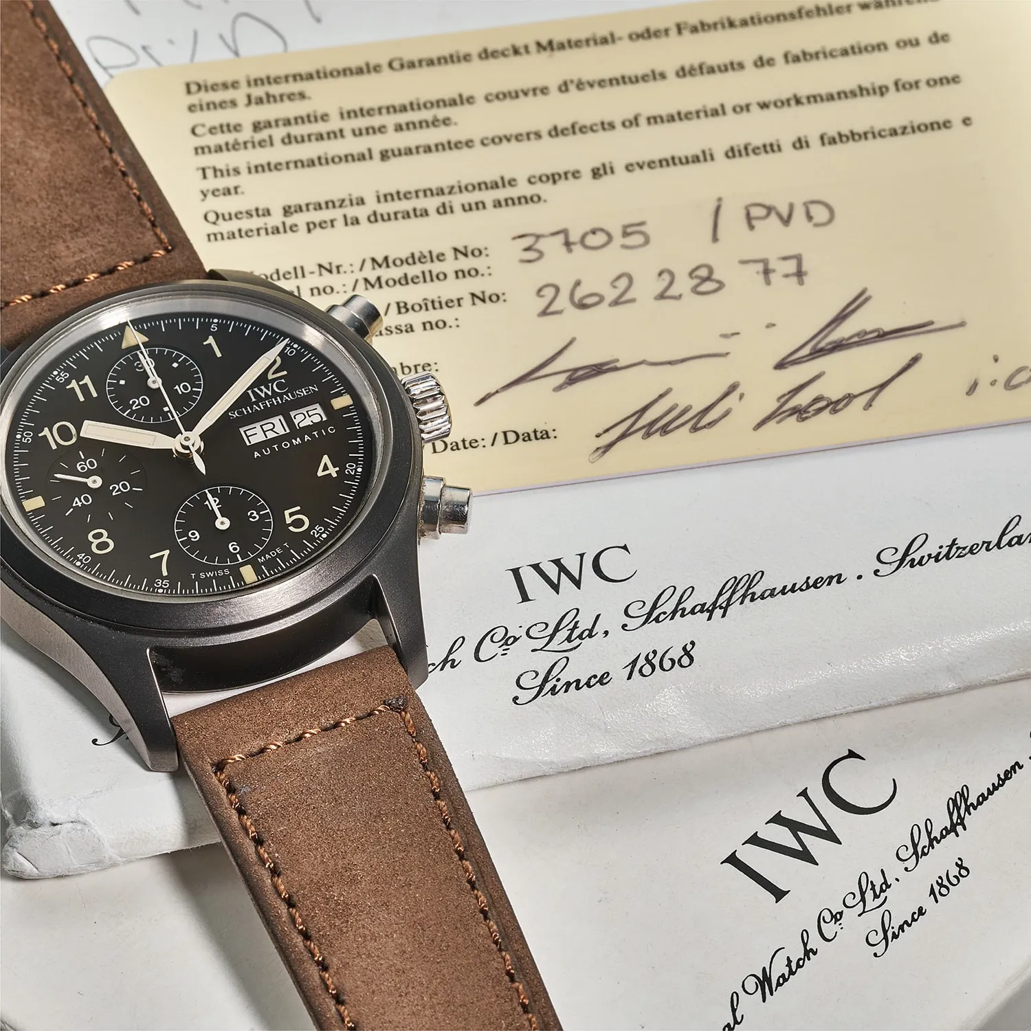 IWC Der Fliegerchronograph 3705 39mm Stainless steel and ceramic Black 1