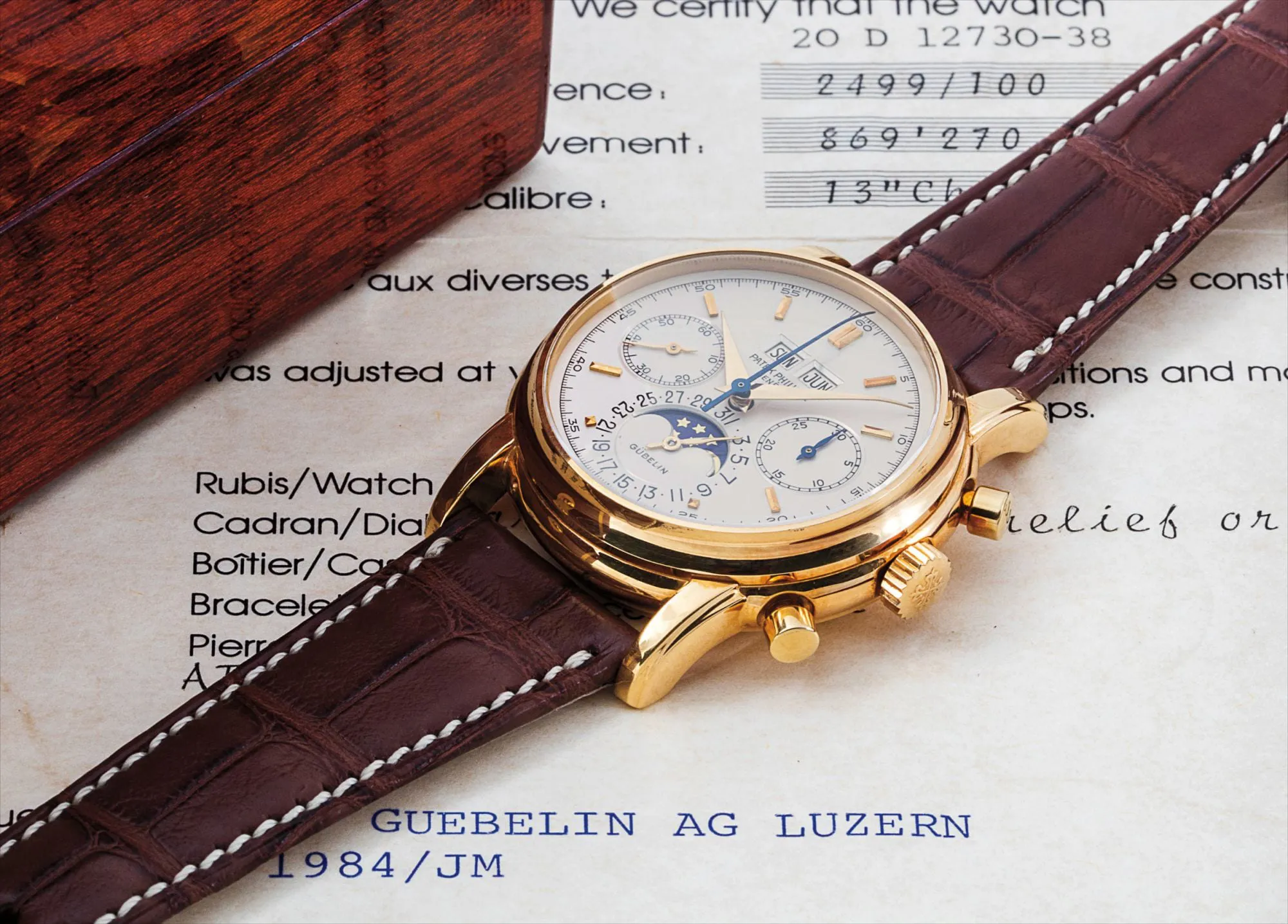 Patek Philippe 2499/100 38mm Yellow gold Silvered