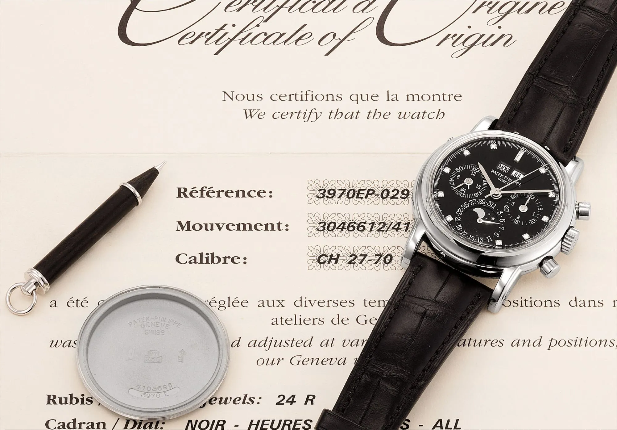 Patek Philippe 3970EP 36mm Platinum White