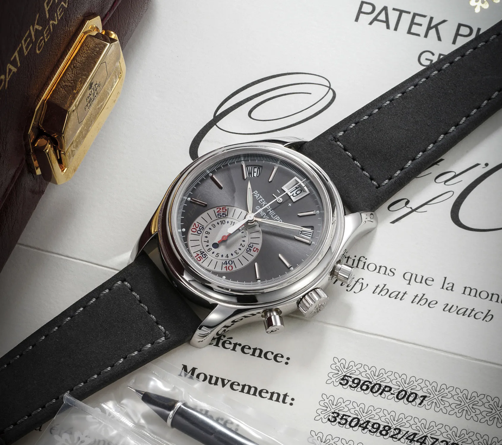 Patek Philippe Annual Calendar Chronograph 5960P 40mm Platinum Anthracite grey 1