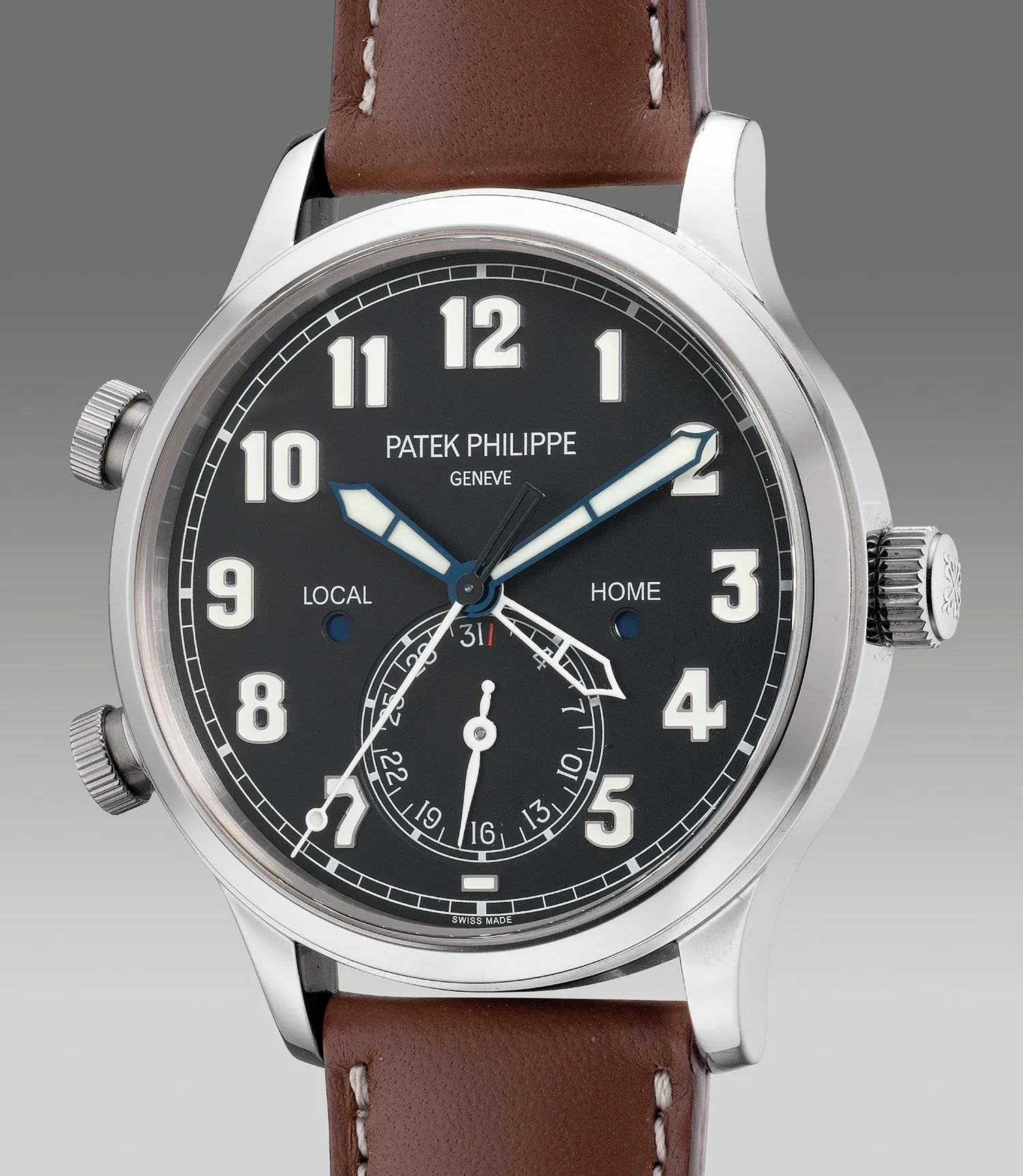 Patek Philippe Calatrava Pilot Travel Time 5524G-001 42mm White gold Black