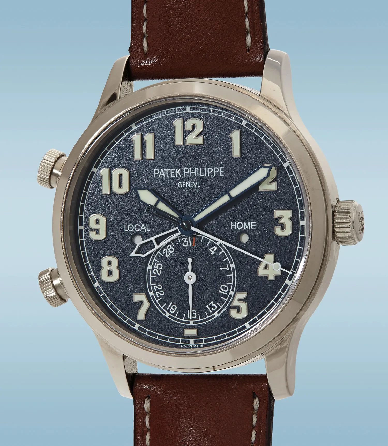 Patek Philippe Calatrava Pilot Travel Time 5524G-001 42mm White gold Blue