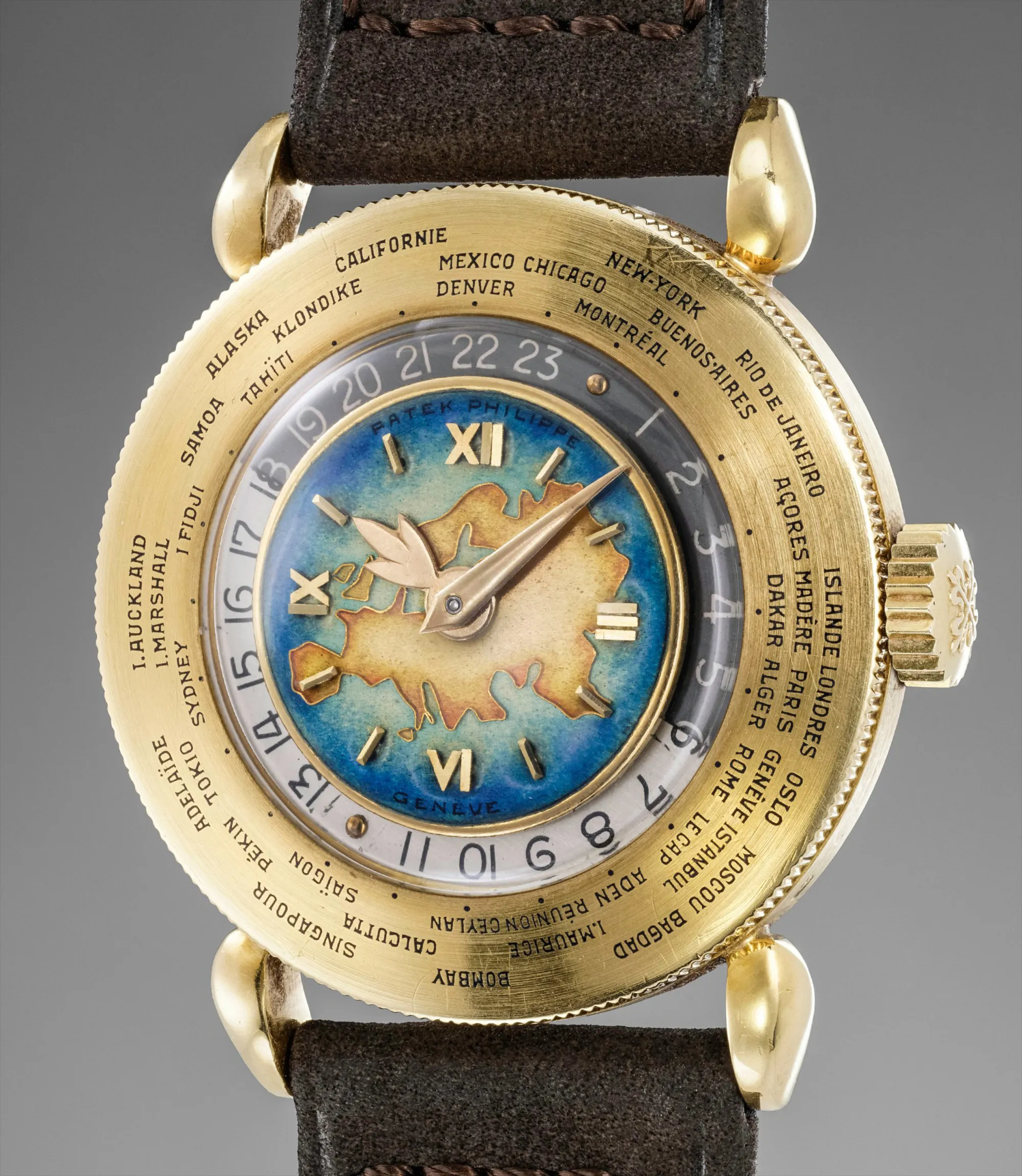 Patek Philippe World Time 1415 31mm Yellow gold Enamel