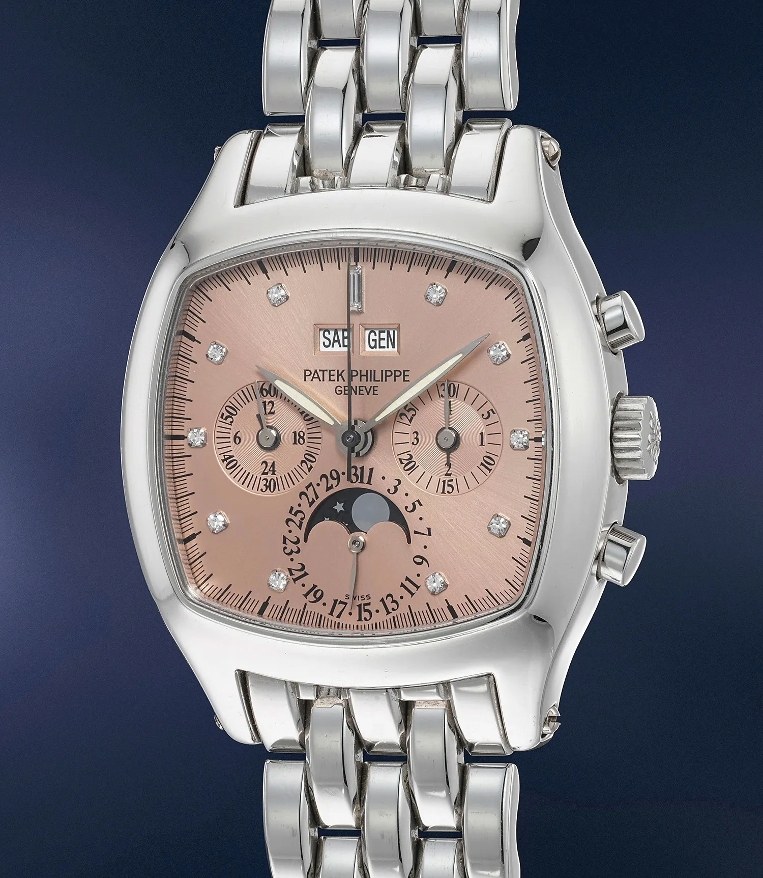 Patek Philippe Perpetual Calendar Chronograph 5020P 27mm Platinum Salmon