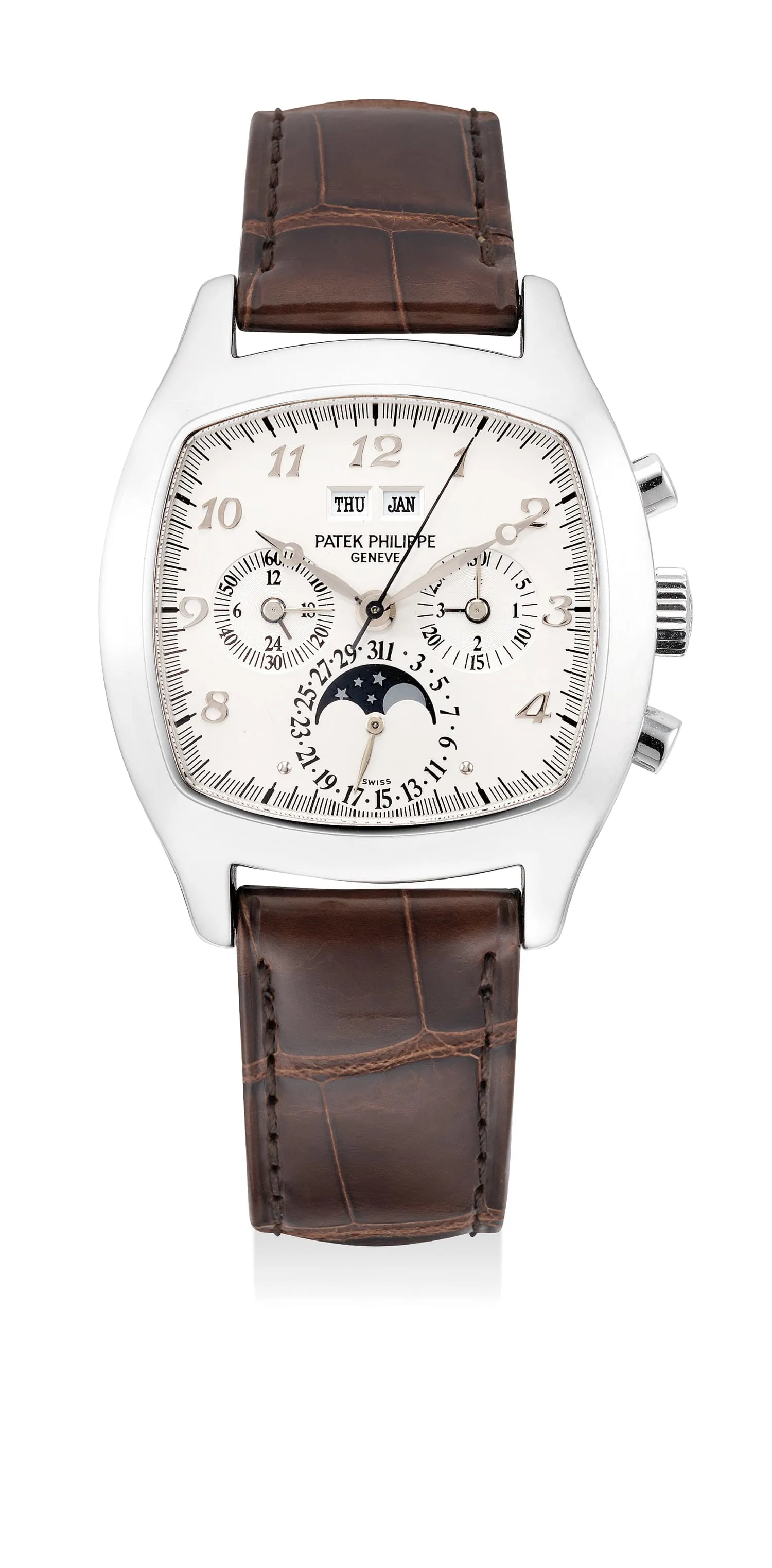 Patek Philippe Perpetual Calendar Chronograph 5020P 37mm Platinum Silver