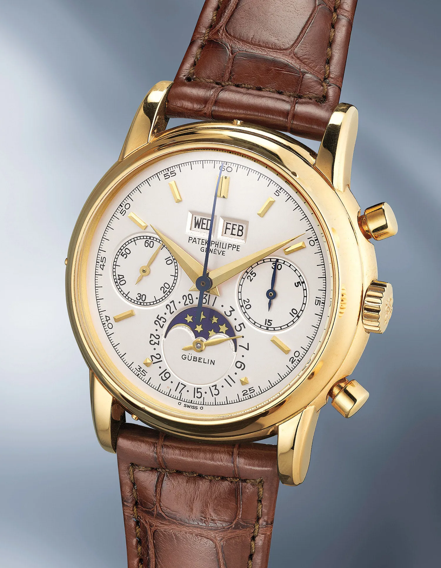 Patek Philippe Perpetual Calendar Chronograph 2499/100 37.5mm Yellow gold White