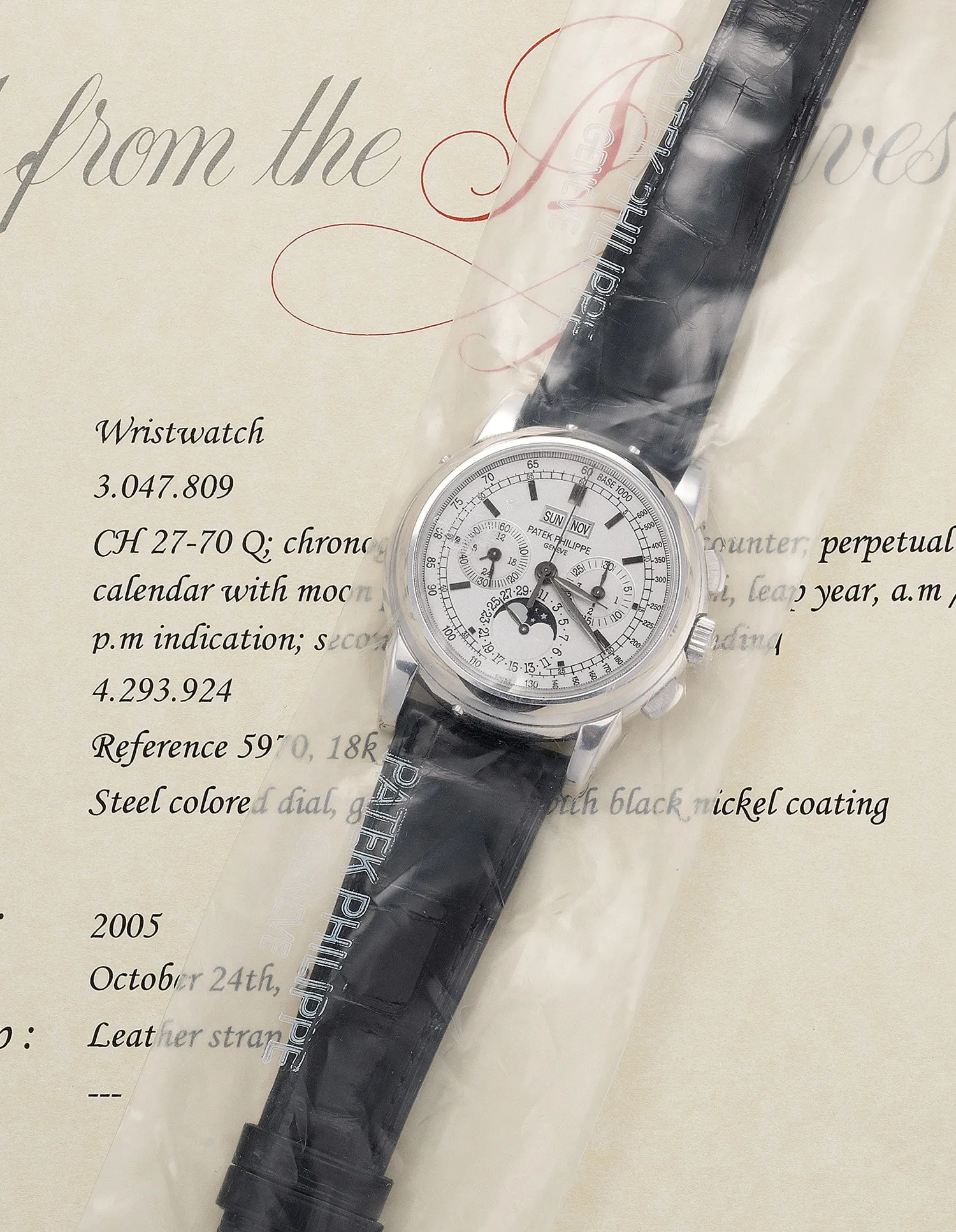 Patek Philippe Perpetual Calendar Chronograph 5970G 40mm White gold Silver