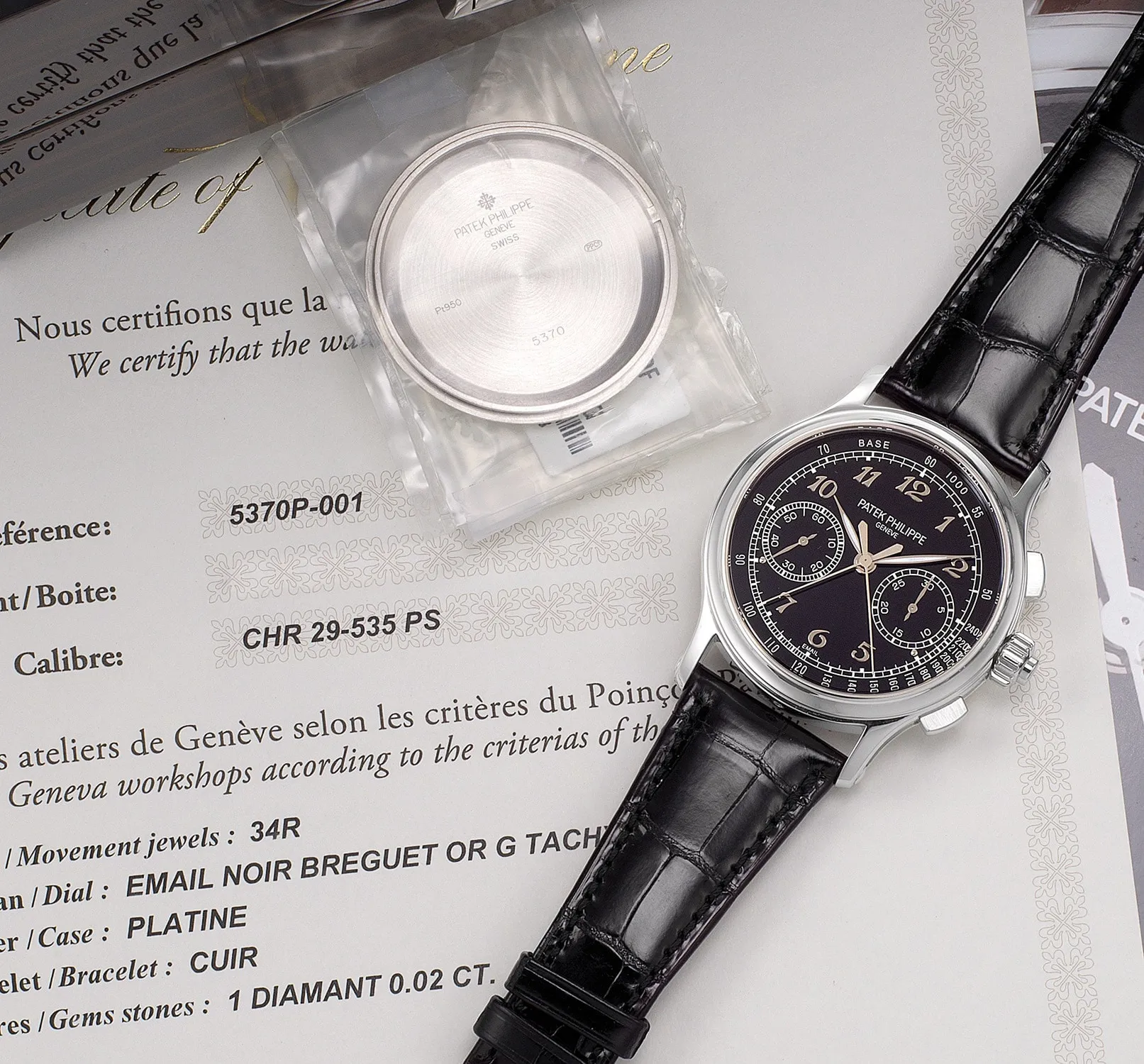 Patek Philippe Split-Seconds Chronograph 5370P-001 41mm Platinum Black 1