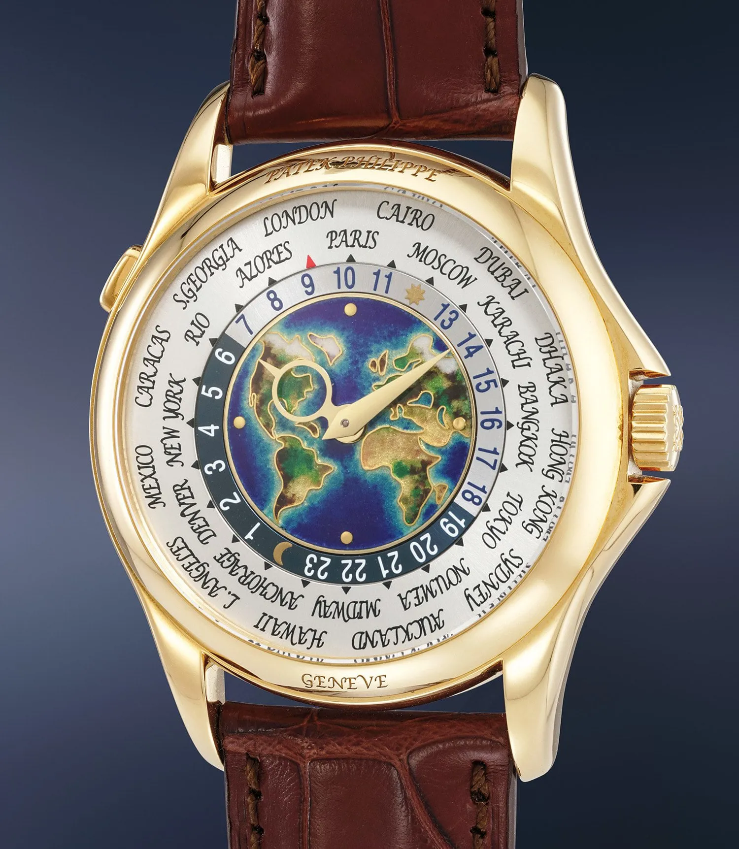 Patek Philippe World Time 5131J 40mm Yellow gold Cloisonné enamel