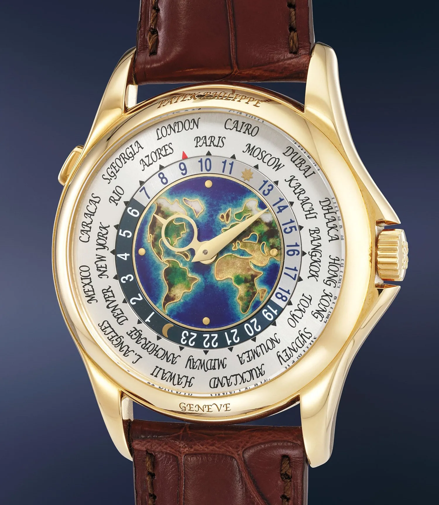 Patek Philippe World Time 5131J 40mm Yellow gold Cloisonné enamel