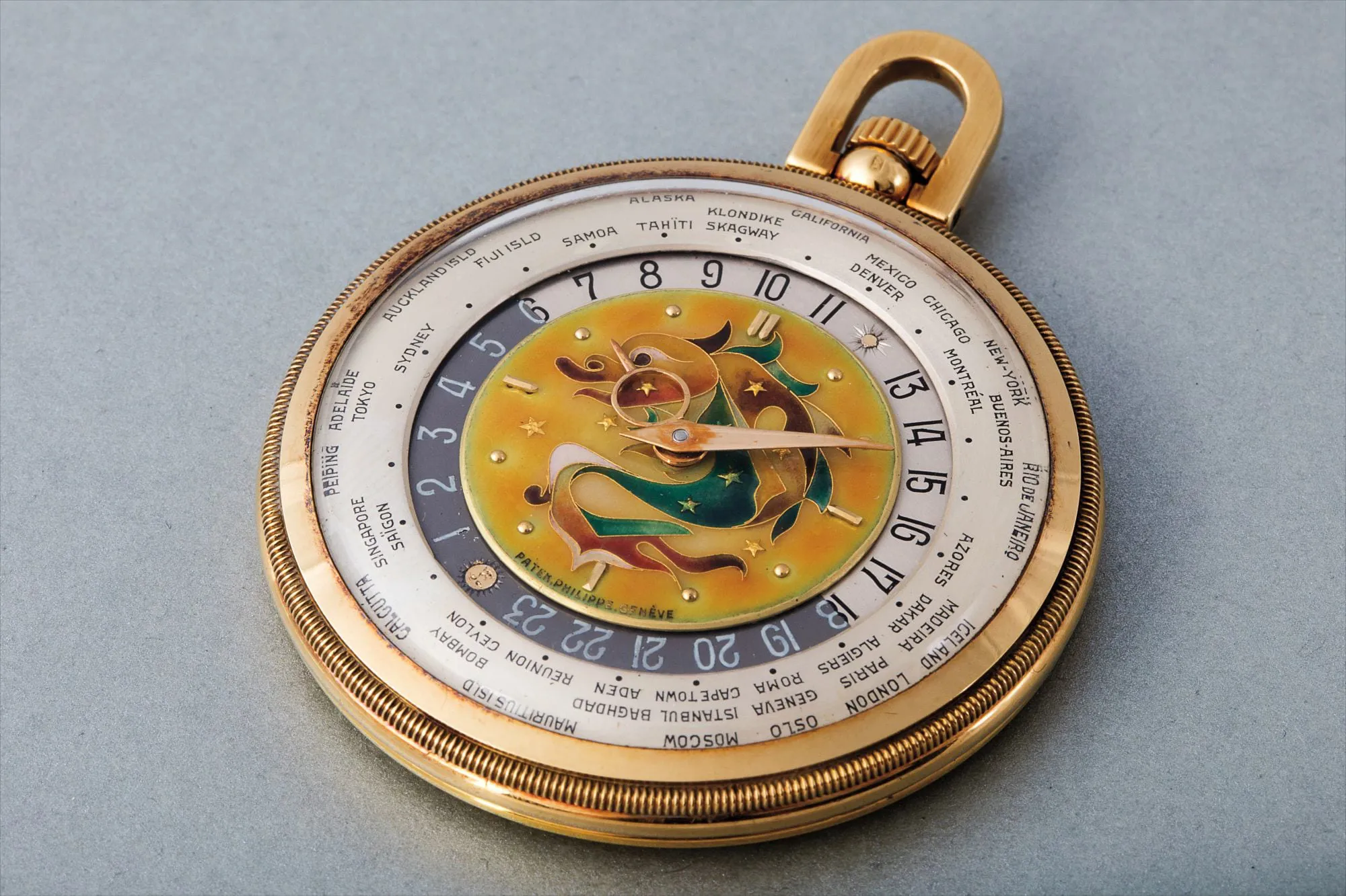 Patek Philippe Worldtime Star Dragon 605HU 45mm Yellow gold Cloisonné enamel