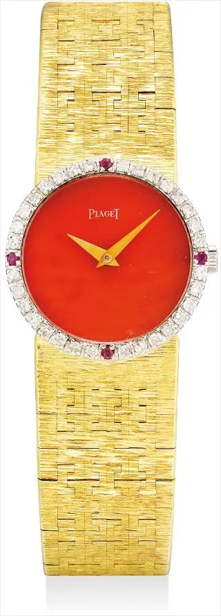 Piaget 9706 24mm Yellow gold Coral