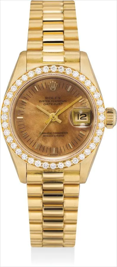 Rolex Lady-Datejust 69138 26mm Yellow gold Wood