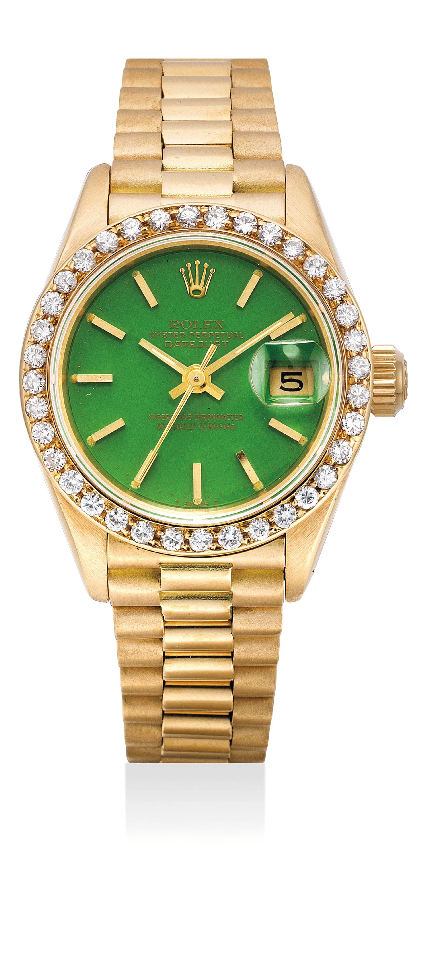 Rolex Lady-Datejust 69138 26mm Yellow gold Green "Stella"