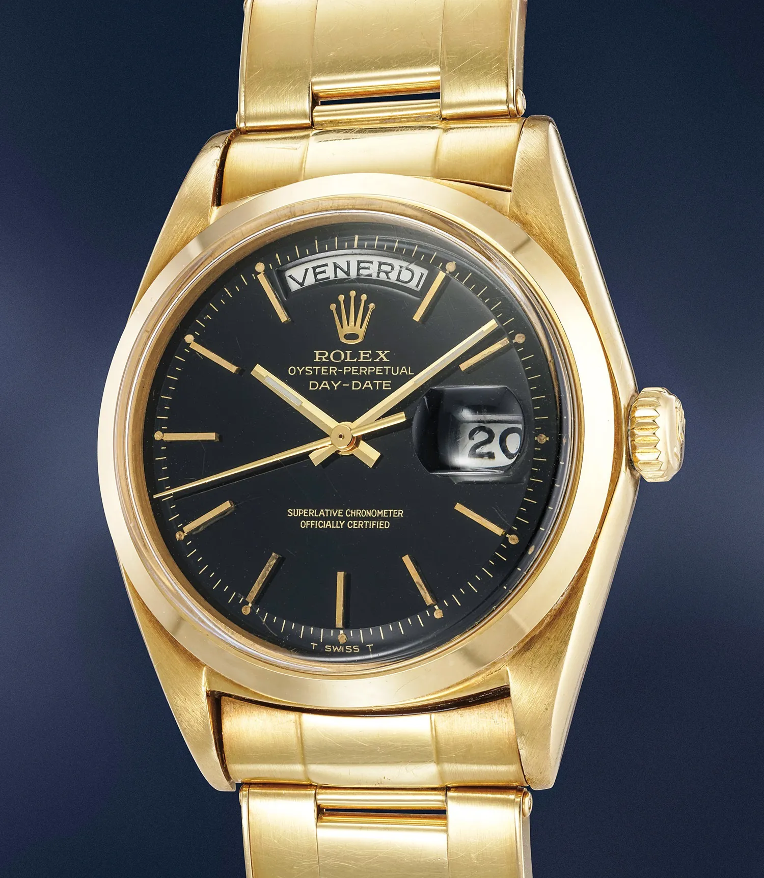 Rolex Day-Date 36 1802 36mm Yellow gold Black lacquer