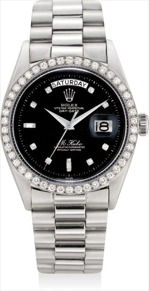 Rolex Day-Date 36 1804 36mm Platinum and Diamond Black gloss "swiss"