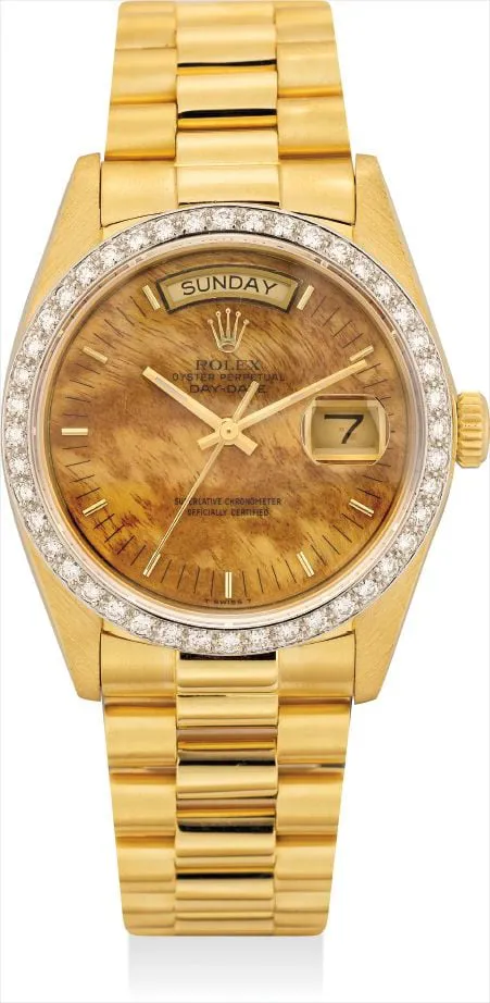 Rolex Day-Date 36 18048 36mm Yellow gold Wood