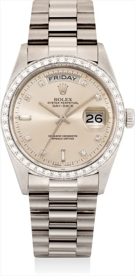 Rolex Day-Date 36 18049 36mm White gold and Diamond White