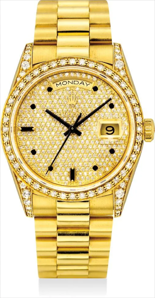 Rolex Day-Date 36 18388 36mm Yellow gold Diamond-set