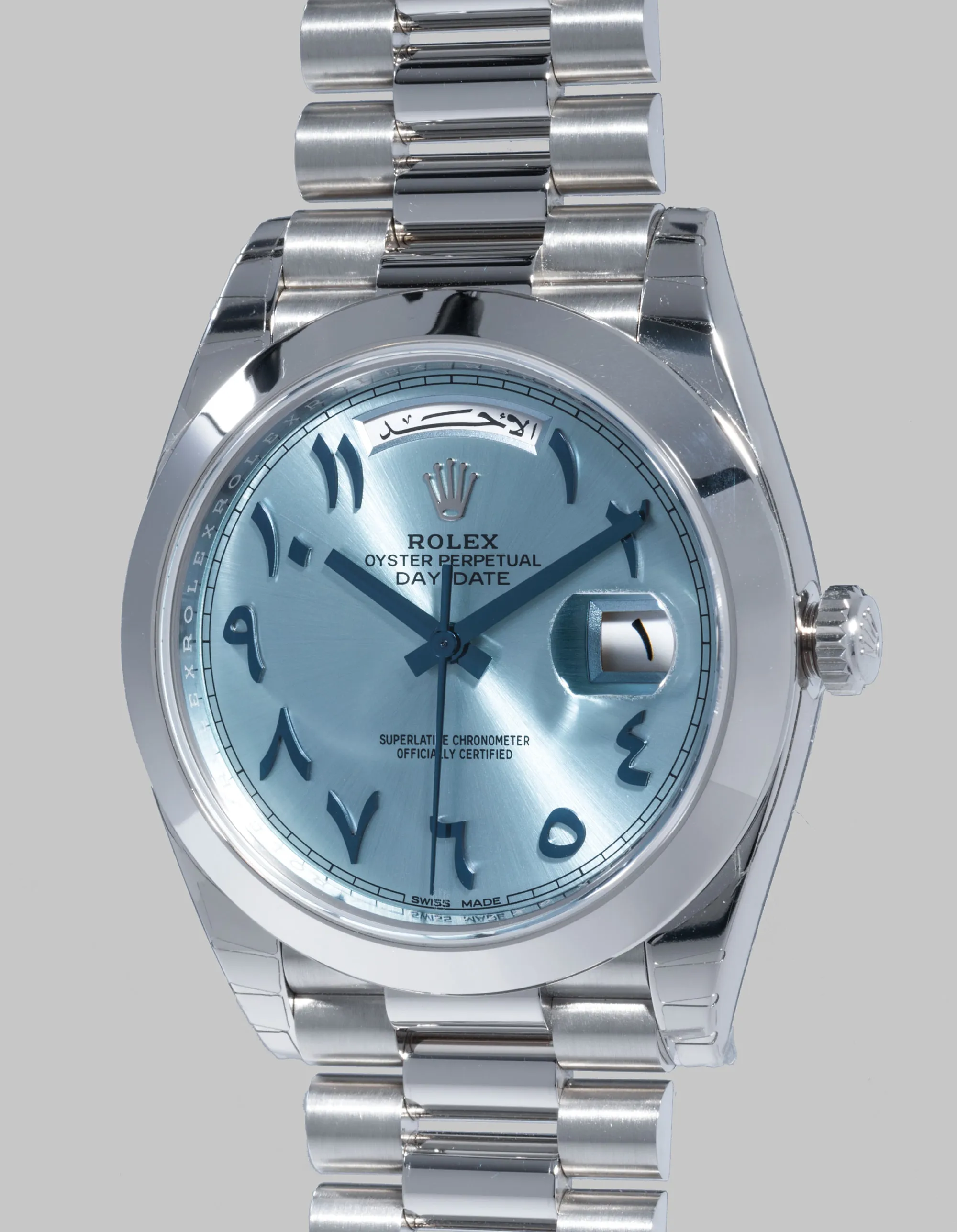 Rolex Day-Date 40 228206 40mm Platinum Ice blue