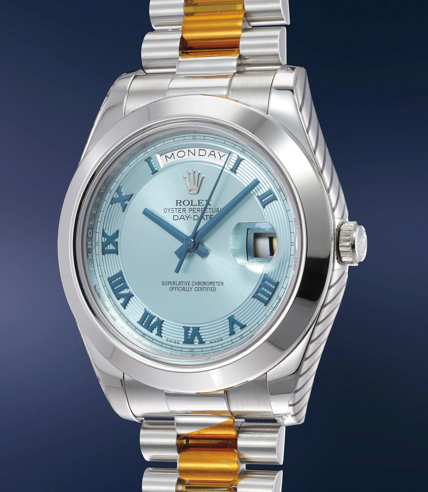 Rolex Day-Date II 218206 41mm Platinum Ice blue