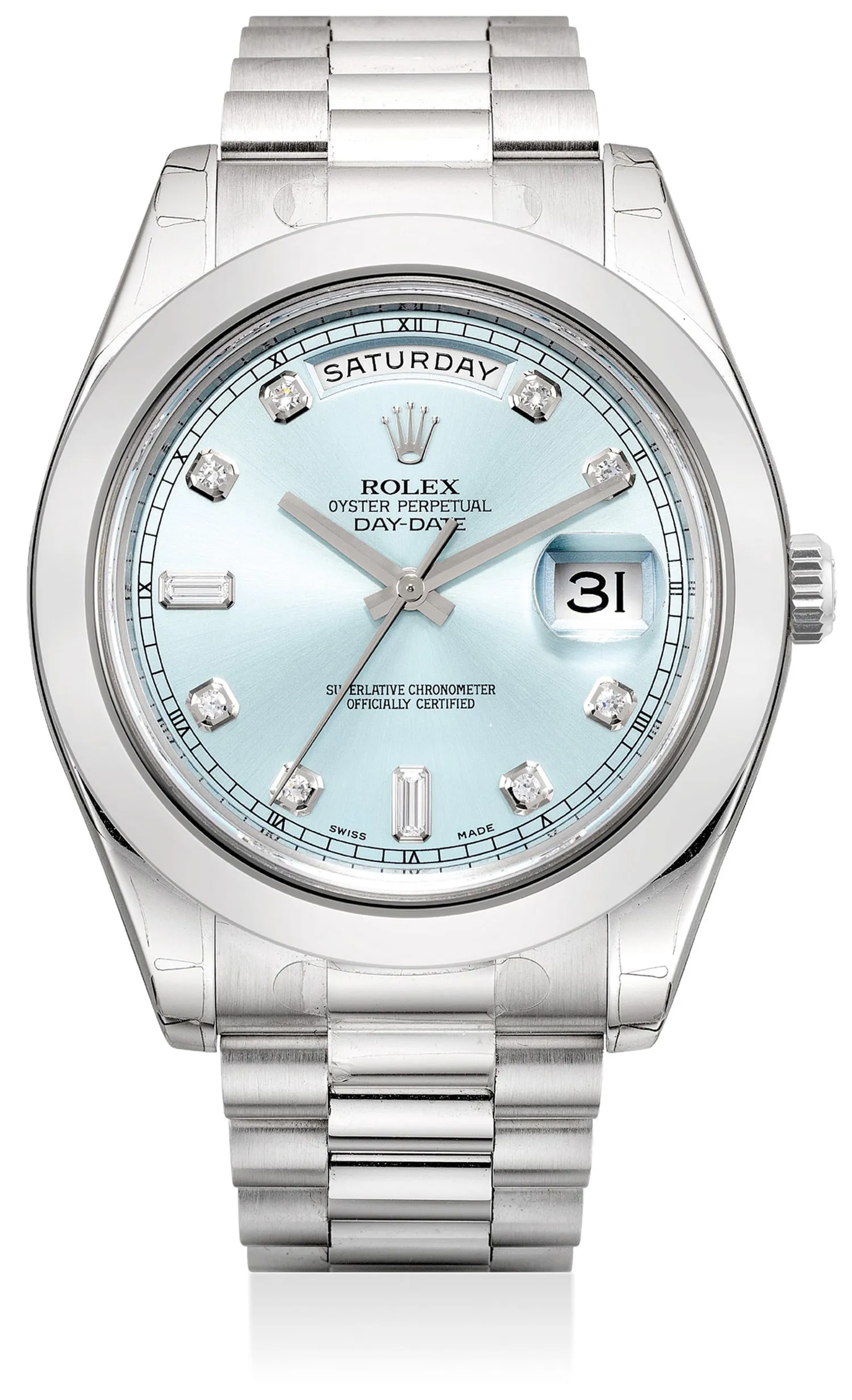 Rolex Day-Date II 218206 41mm Platinum Ice blue