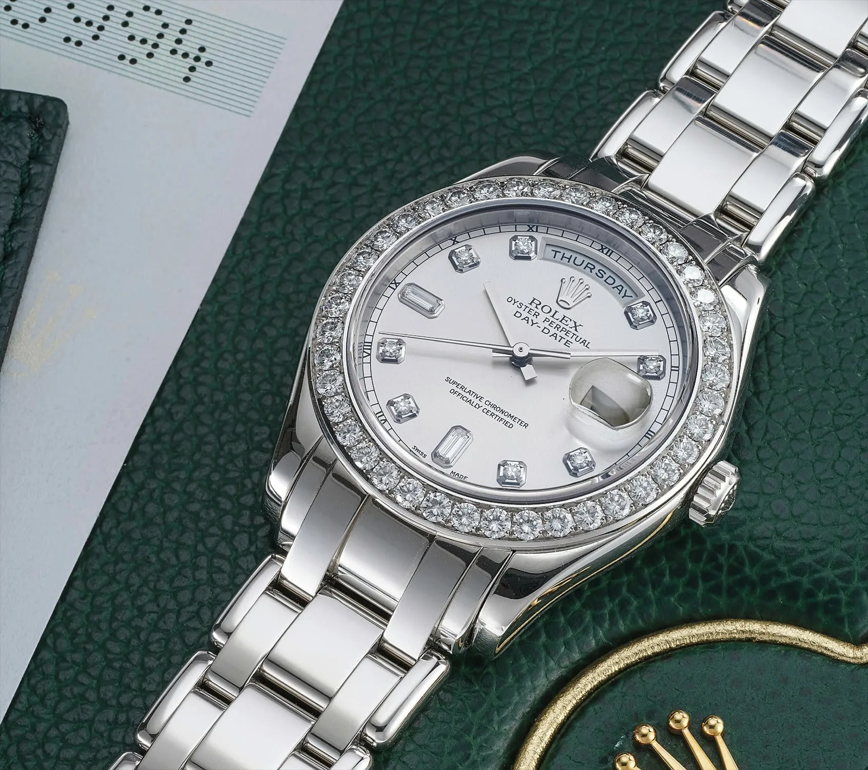 Rolex Day-Date 18946 39mm Platinum White 1