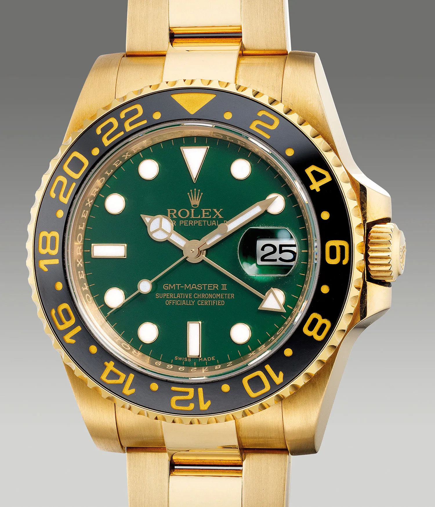 Rolex GMT-Master II 116718 40mm Yellow gold Green