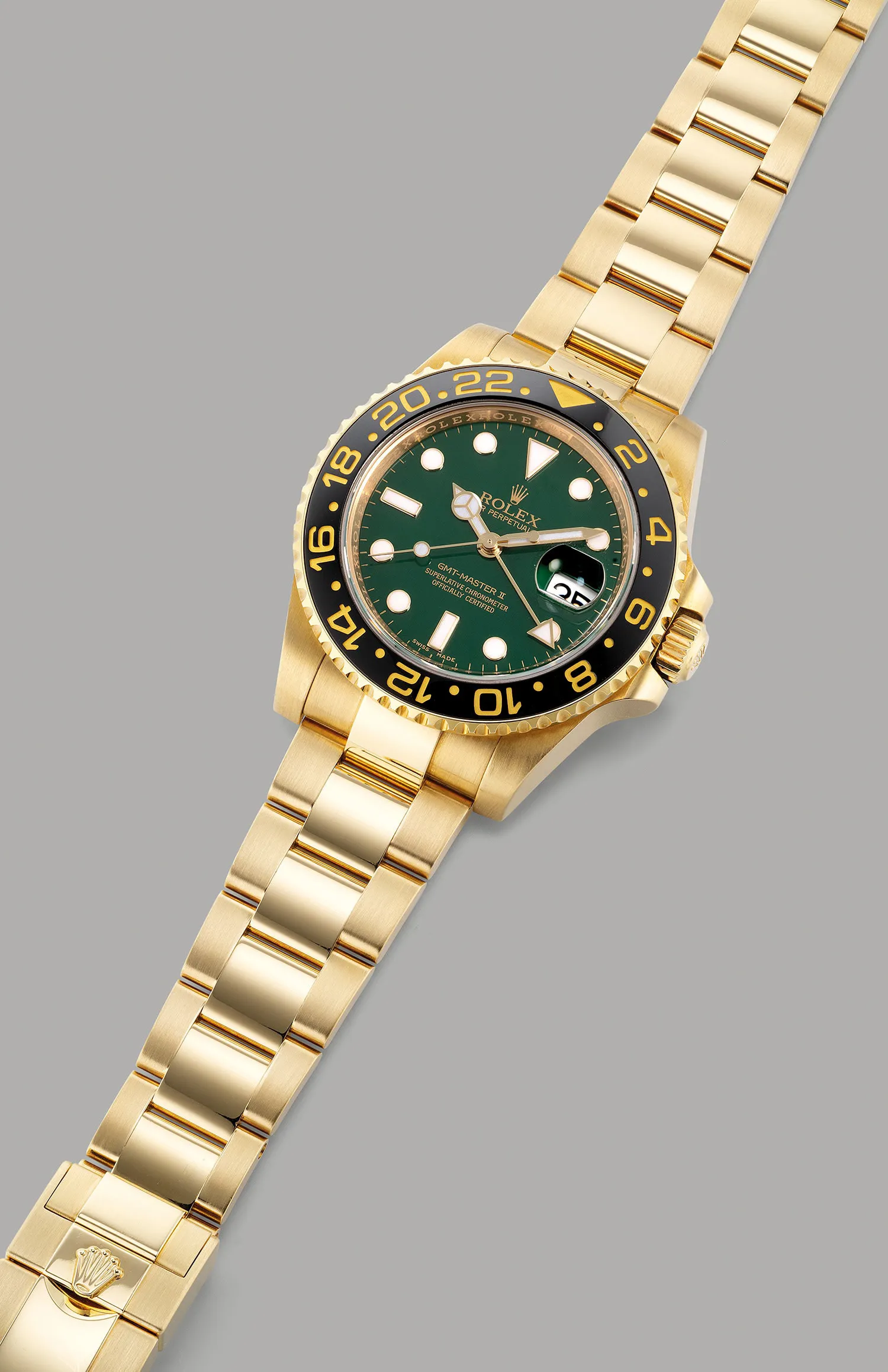 Rolex GMT-Master II 116718 40mm Yellow gold Green 2