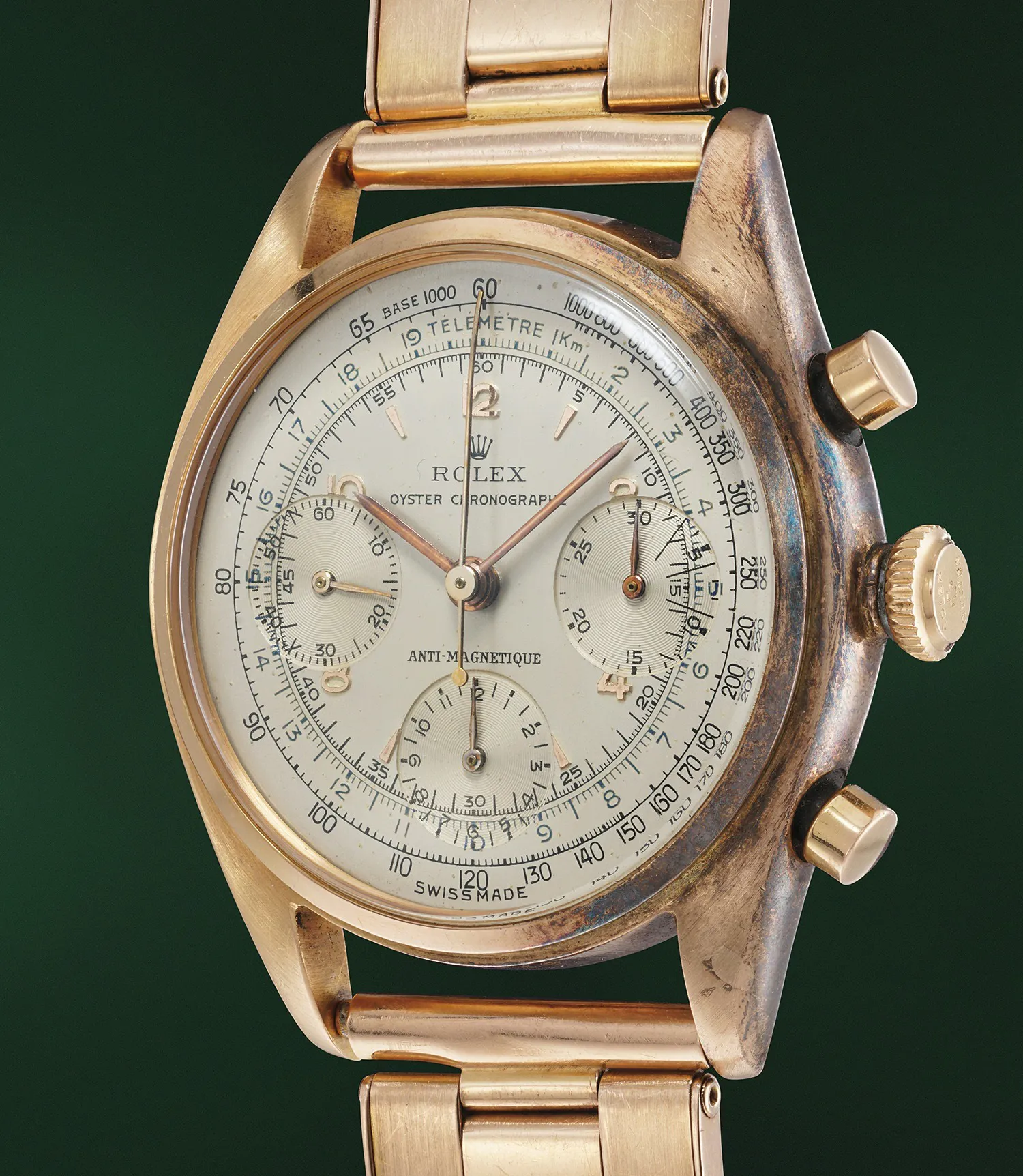 Rolex Chronograph 4537 36mm Rose gold Silvered