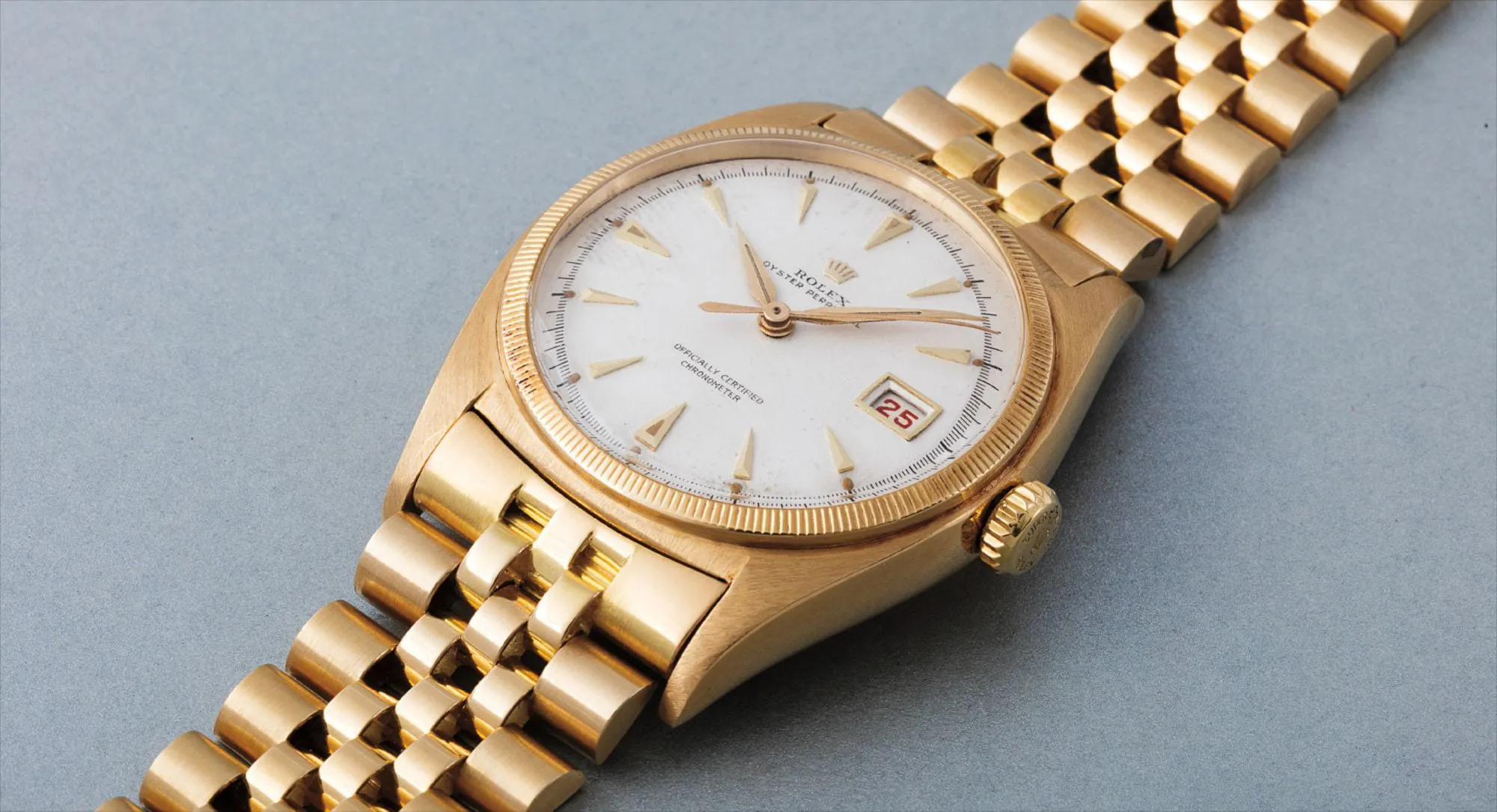 Rolex Oyster Perpetual 6075 36mm Yellow gold White