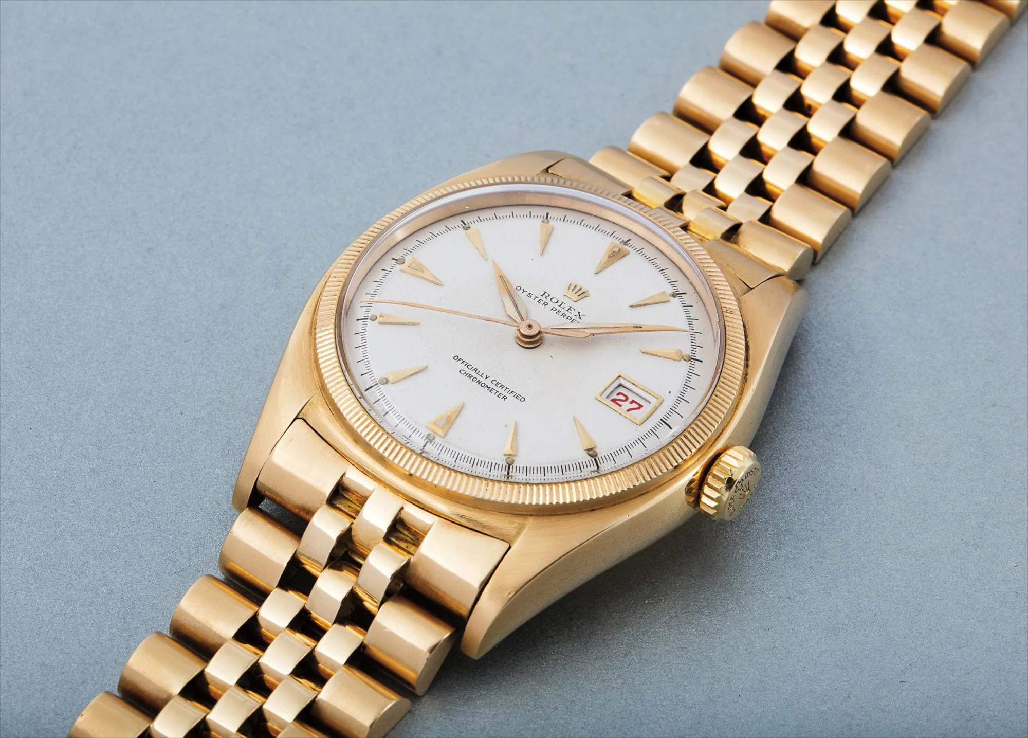 Rolex Oyster Perpetual 6075 36mm Yellow gold White