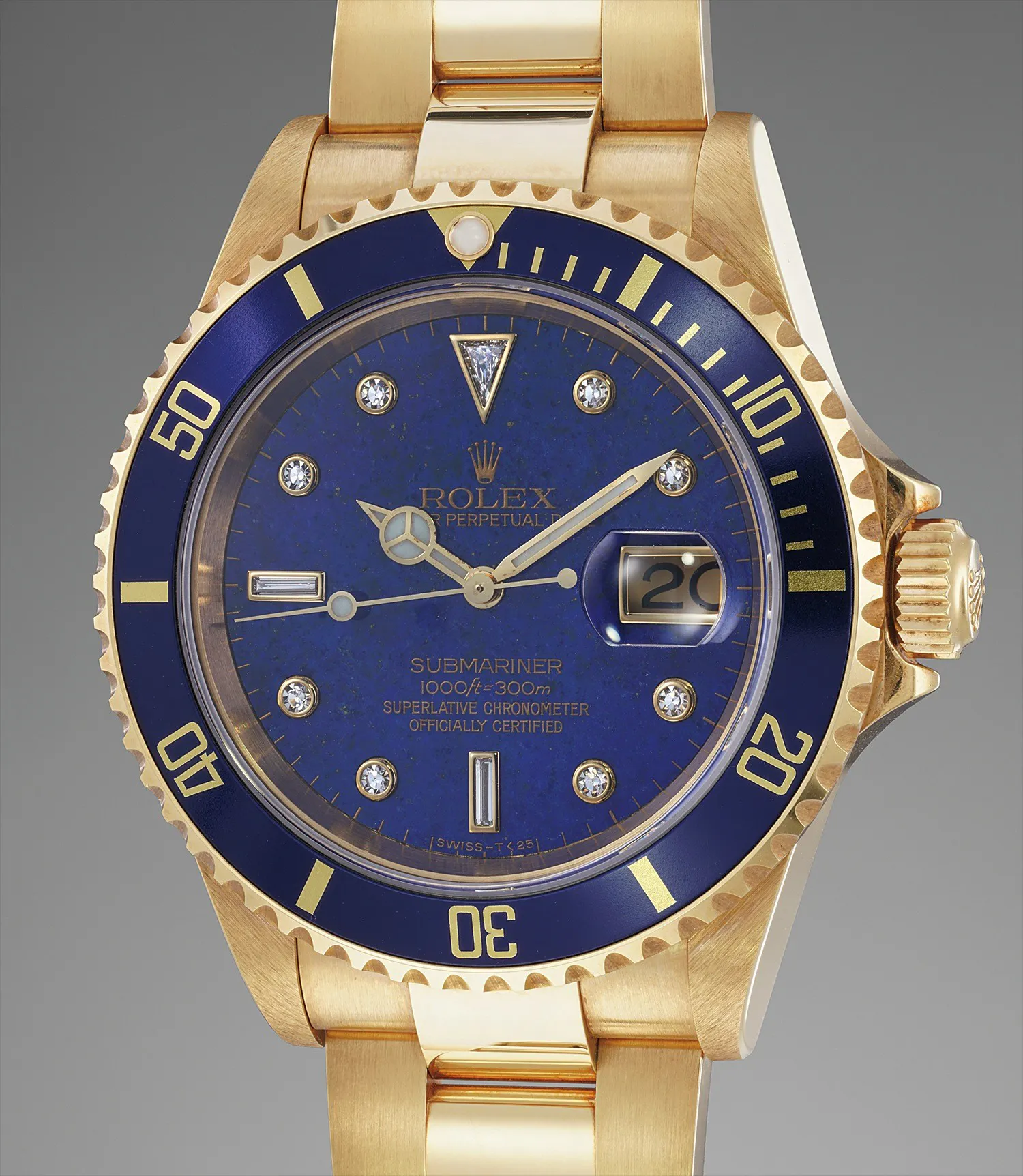 Rolex Submariner 16618 40mm 18k yellow gold, lapis lazuli and diamonds Lapis lazuli