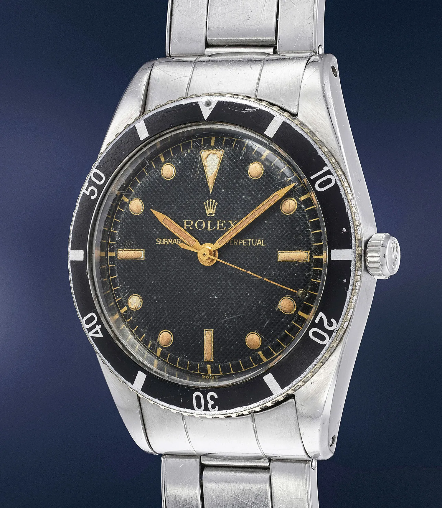 Rolex Submariner 6204 37mm Stainless steel Black honeycomb