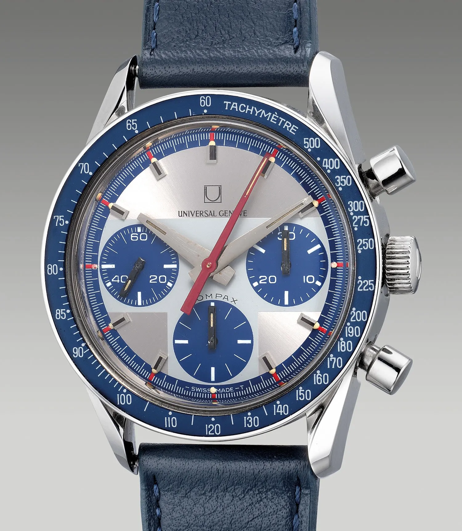 Universal Genève Compax Exotic Nina 885'107 36mm Stainless steel Blue and Silver