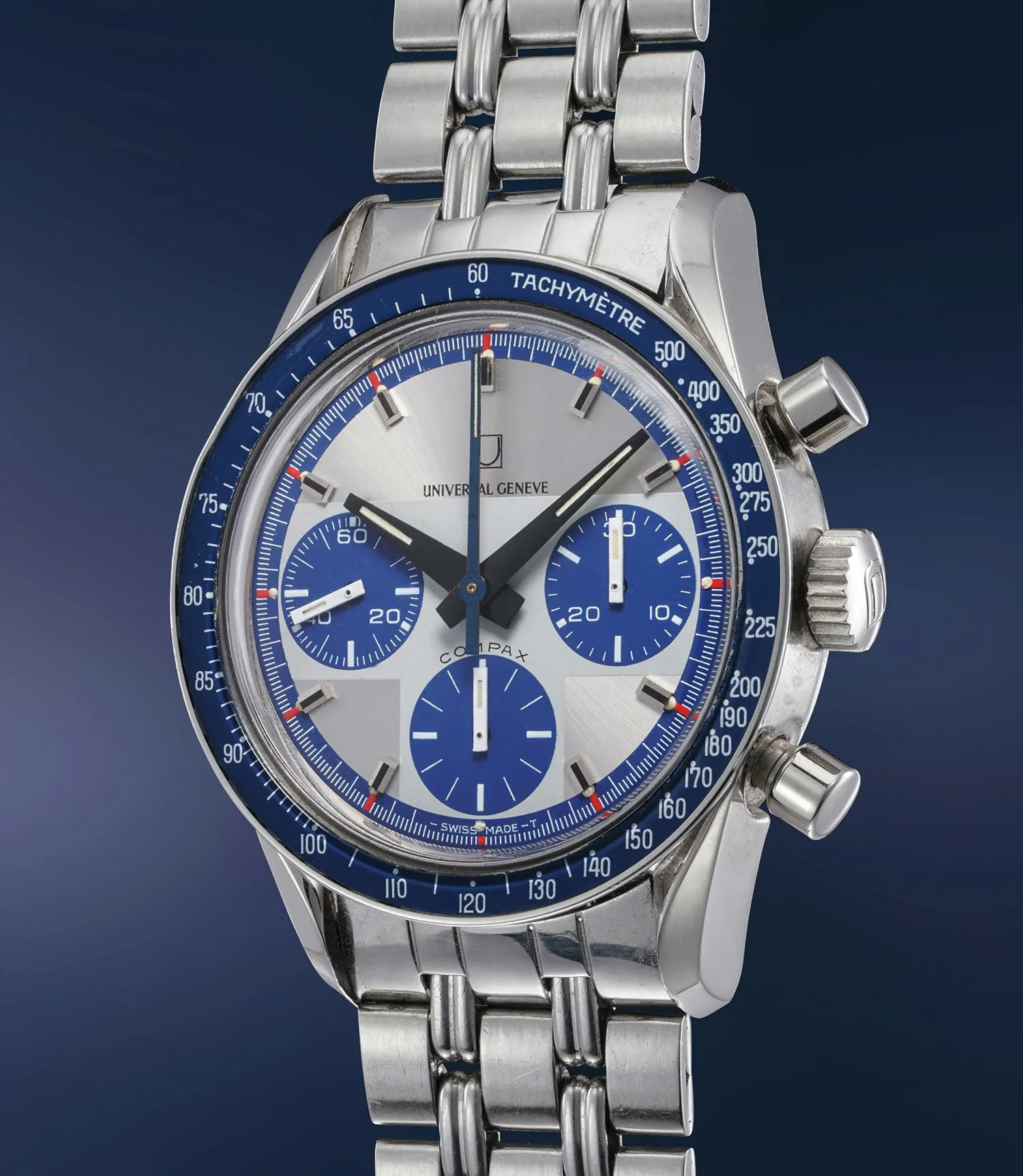 Universal Genève Compax 885'107 36mm Stainless steel Blue