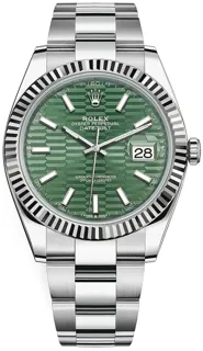 Rolex Datejust 41 126334-0029 White gold and Stainless steel Green