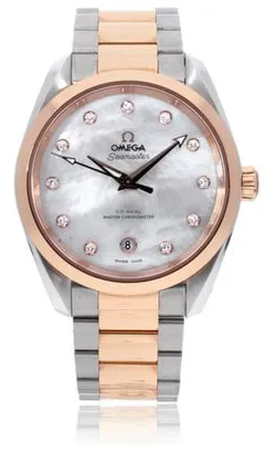 Omega Aqua Terra 220.20.38.20.55.001 38mm Yellow gold and Stainless steel White