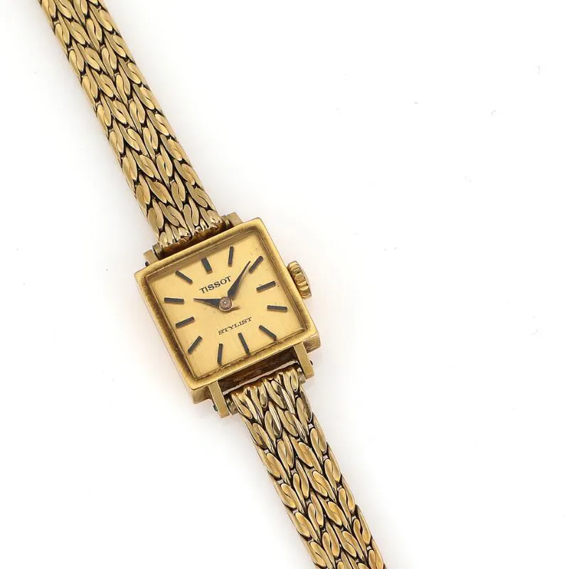 Tissot Stylist 17mm Yellow gold Champagne