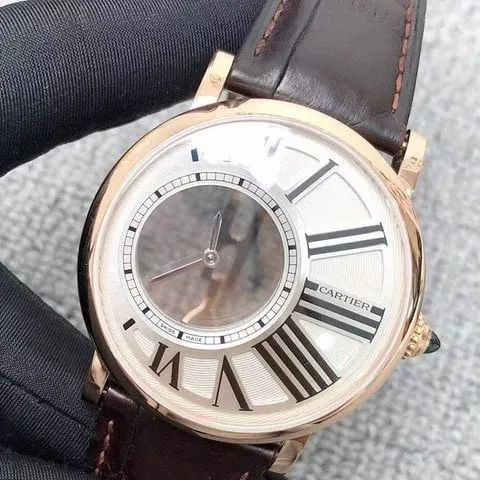 Cartier Rotonde W1556223 42mm Rose gold Silver