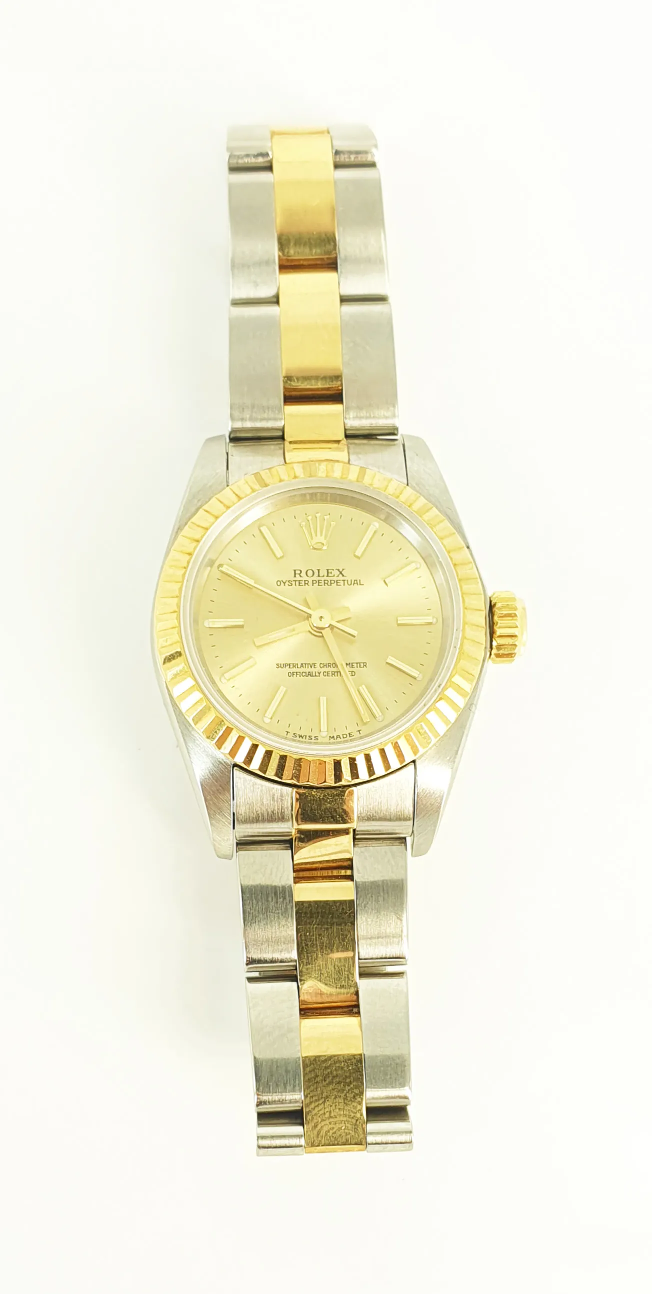 Rolex Oyster Perpetual 67193 26mm Yellow gold and Stainless steel Champagne