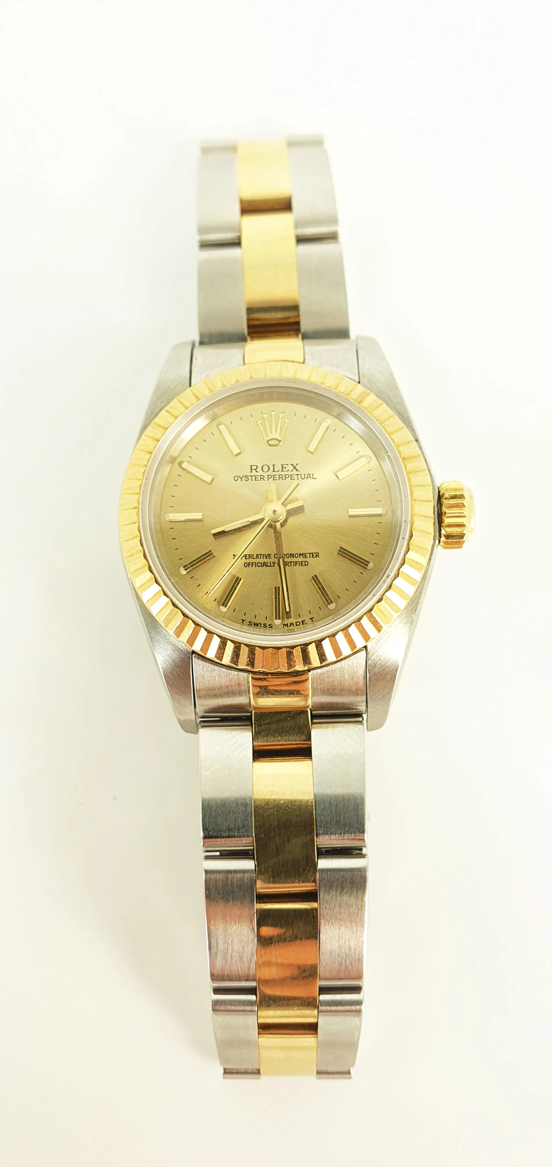 Rolex Oyster Perpetual 67193 26mm Yellow gold and Stainless steel Champagne 4