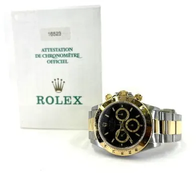 Rolex Daytona 116523 40mm Yellow gold and Stainless steel Black