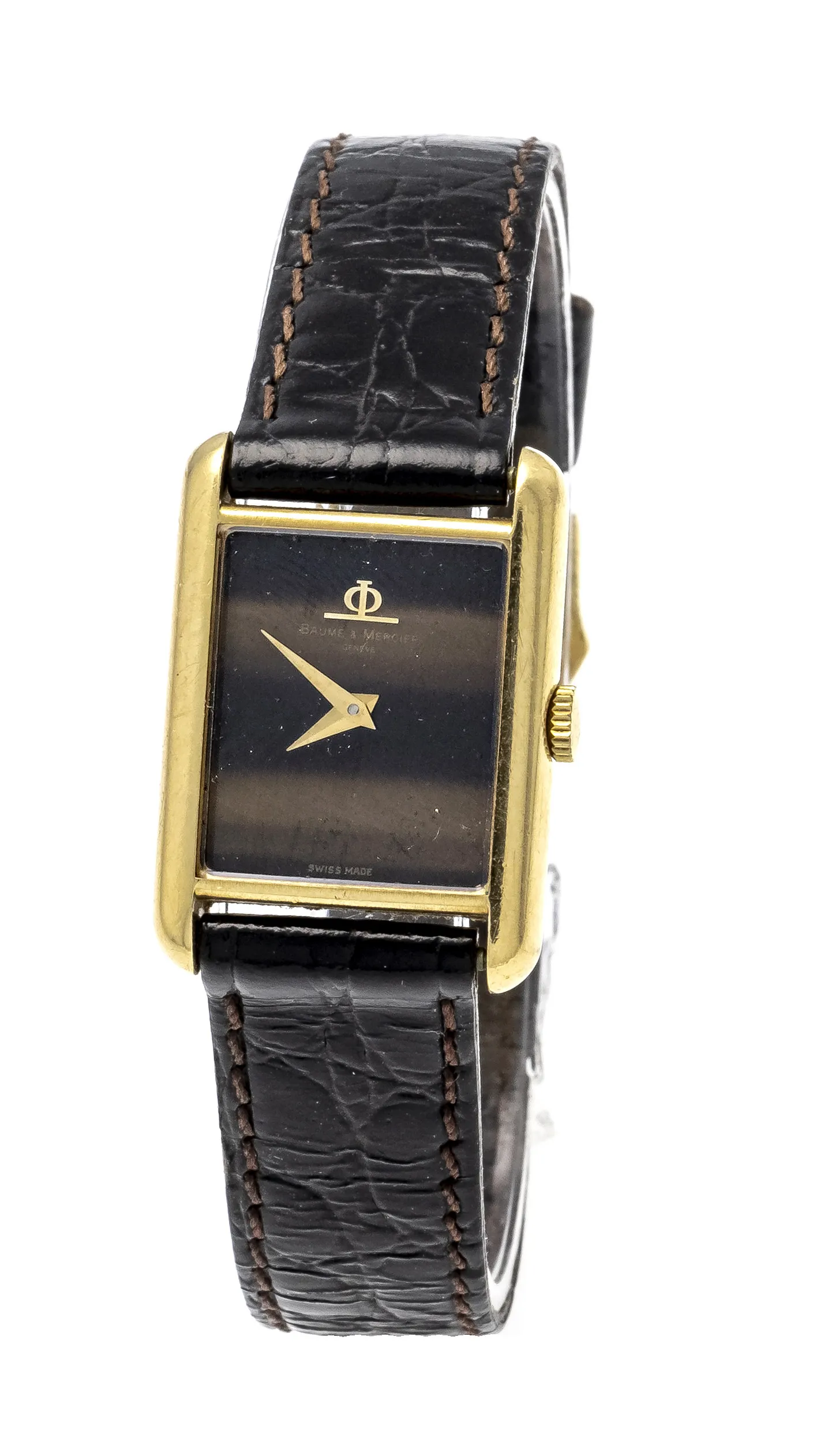 Baume & Mercier Tank 38307 20mm Yellow gold Tiger's eye