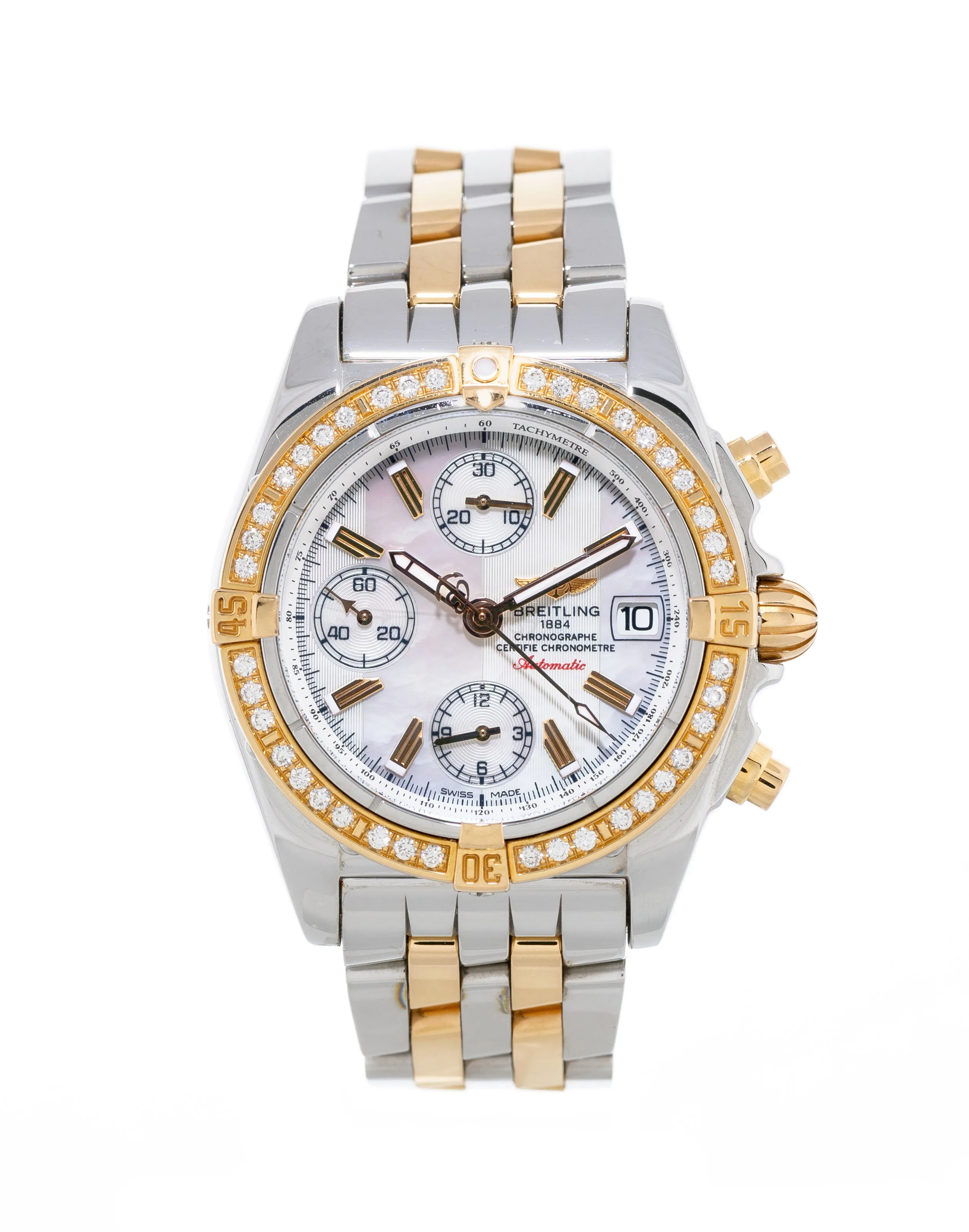 Breitling Cockpit C13358 38mm Yellow gold and Stainless steel Mother-of-pearl