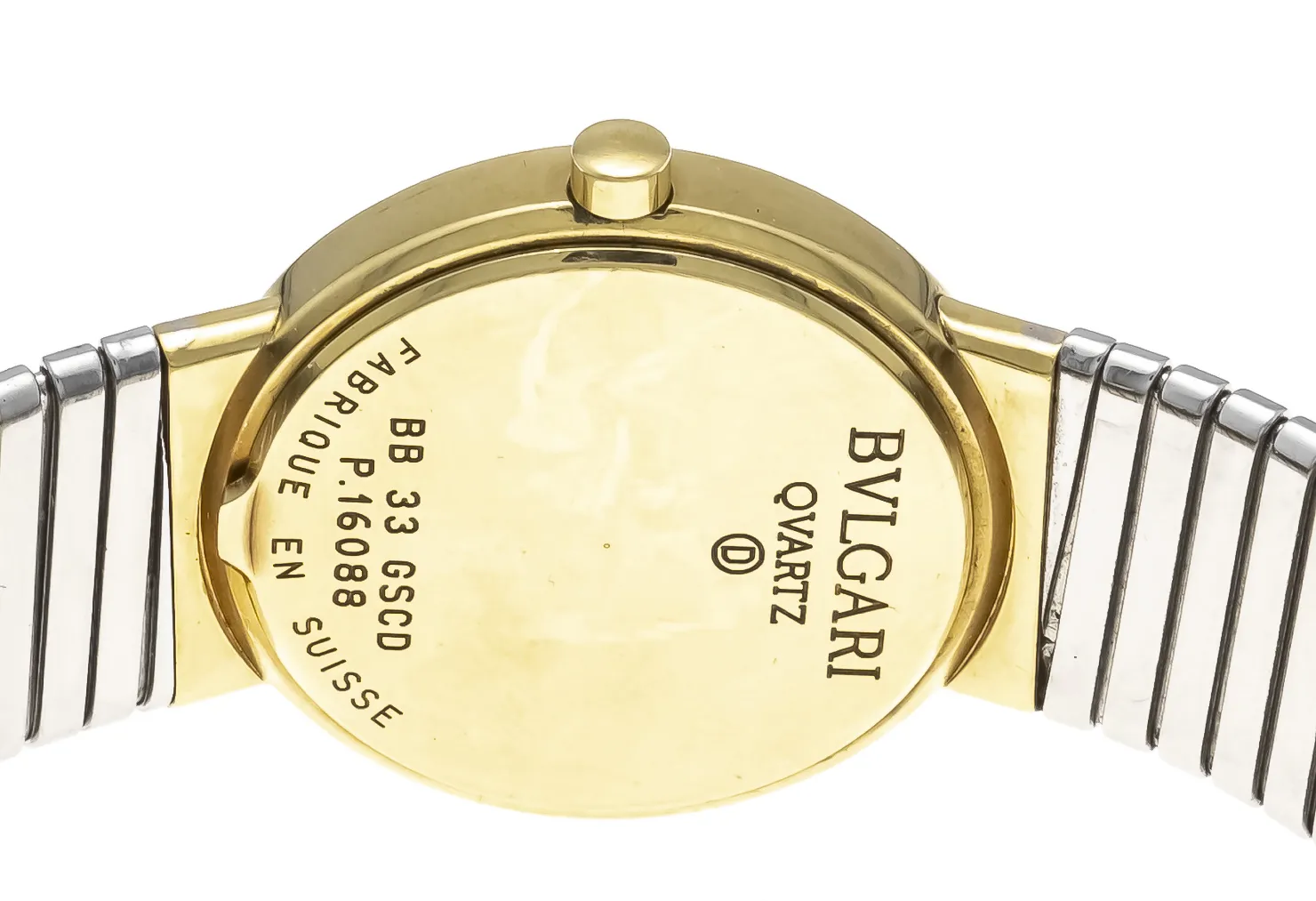 Bulgari Tubogas BB30 33mm Yellow gold and Stainless steel Black 1