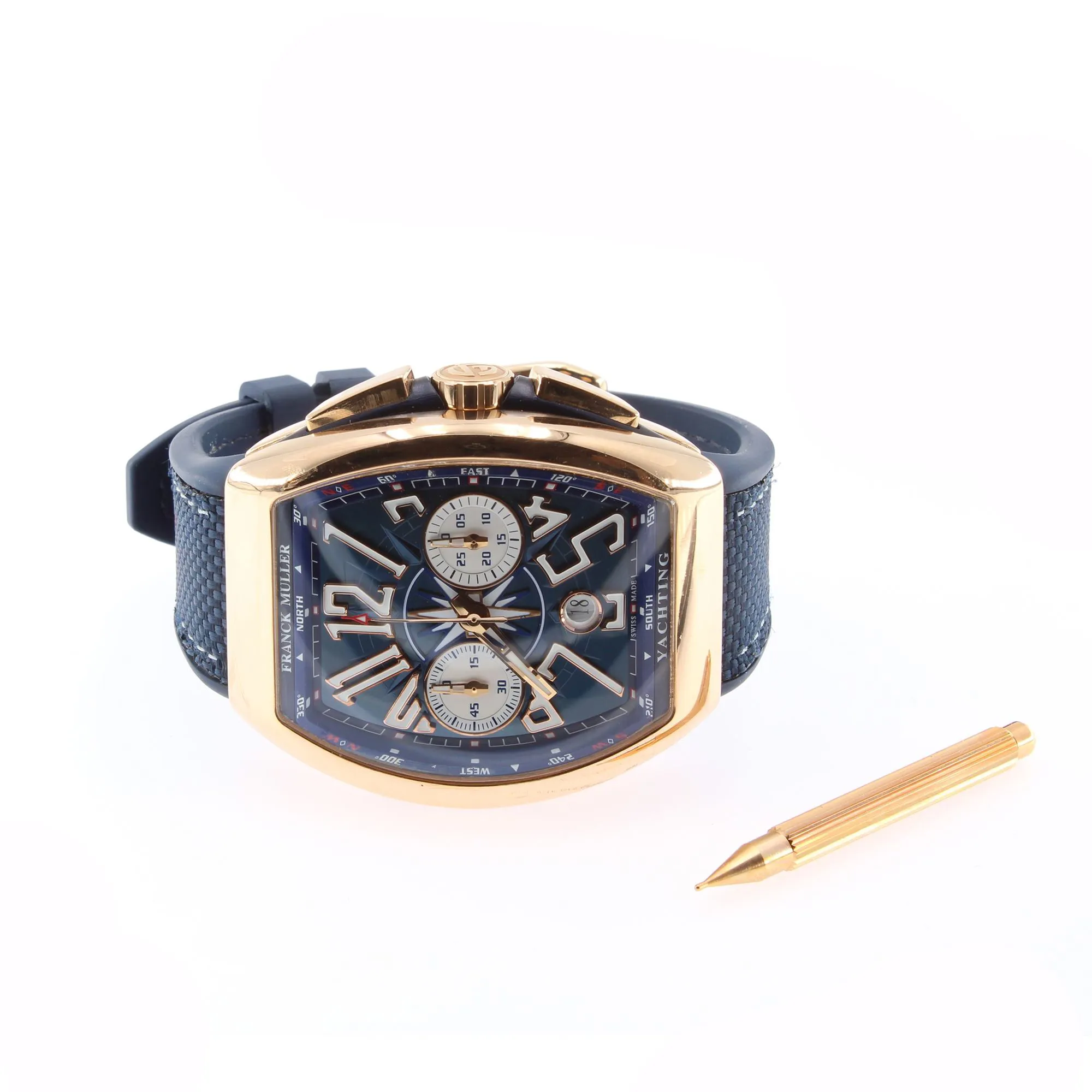 Franck Muller V45CCDT 54mm Rose gold Blue 1