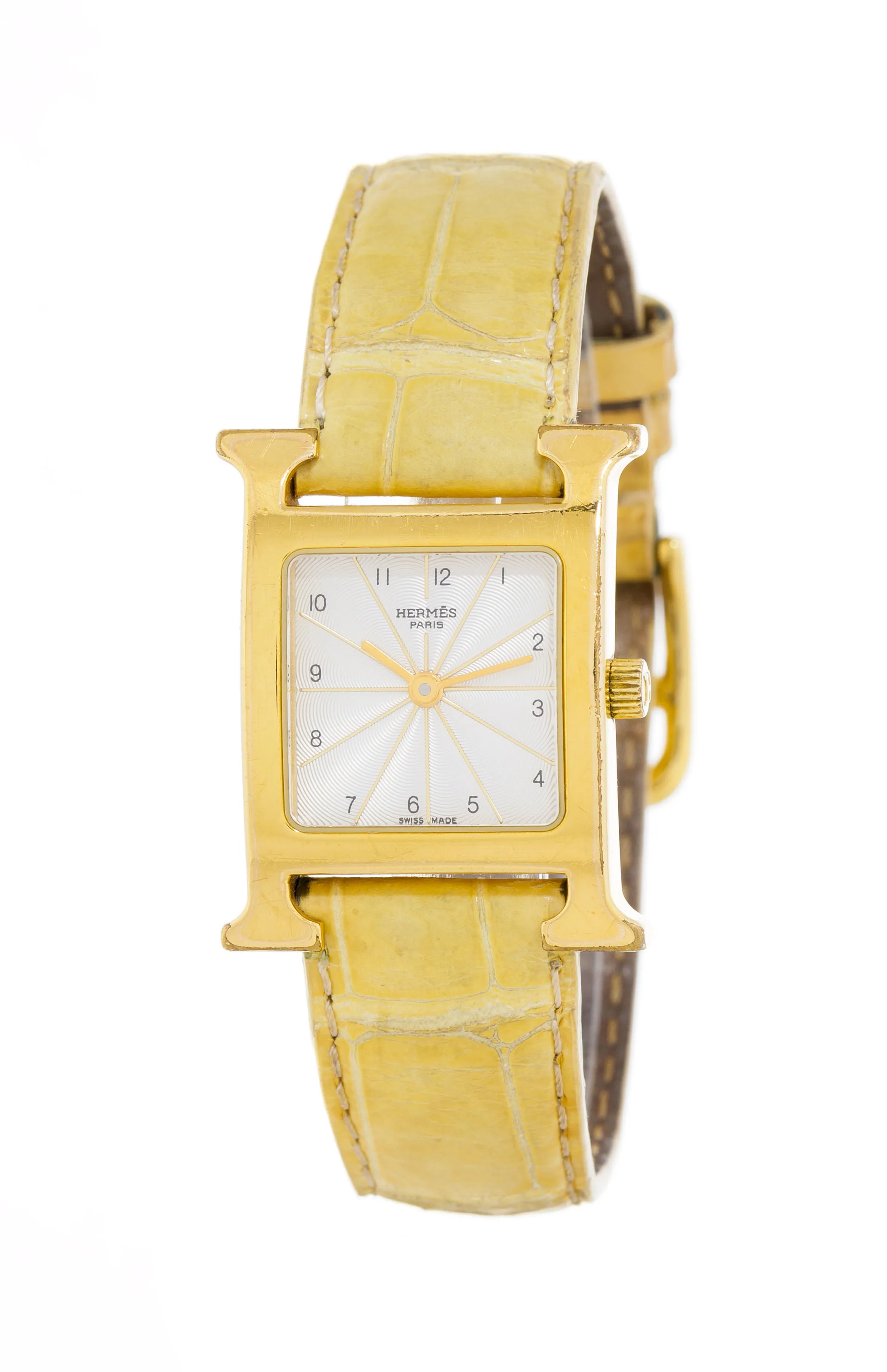 Hermès Heure H HH1.201 21mm Gold-plated White