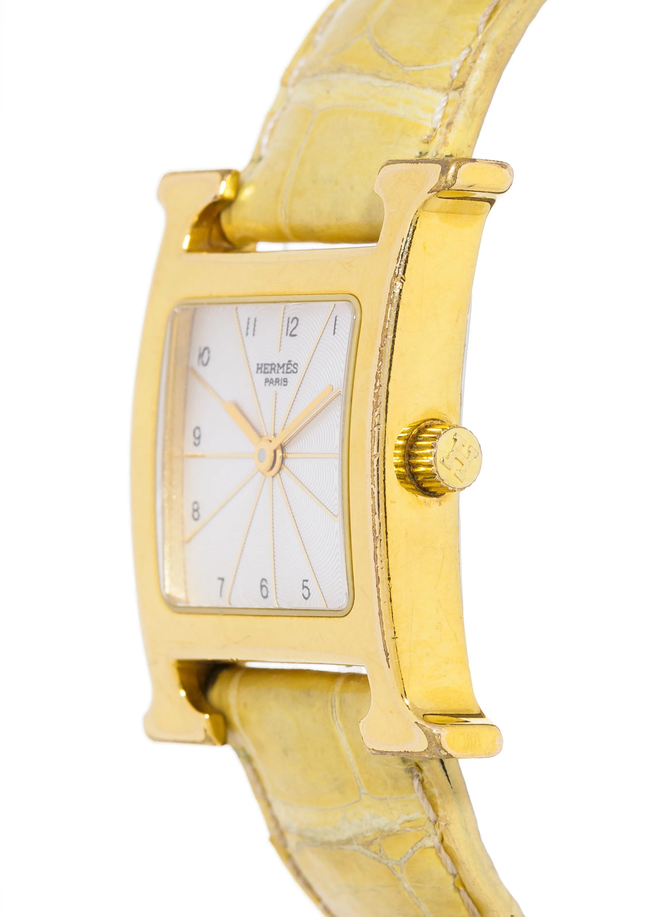 Hermès Heure H HH1.201 21mm Gold-plated White 2