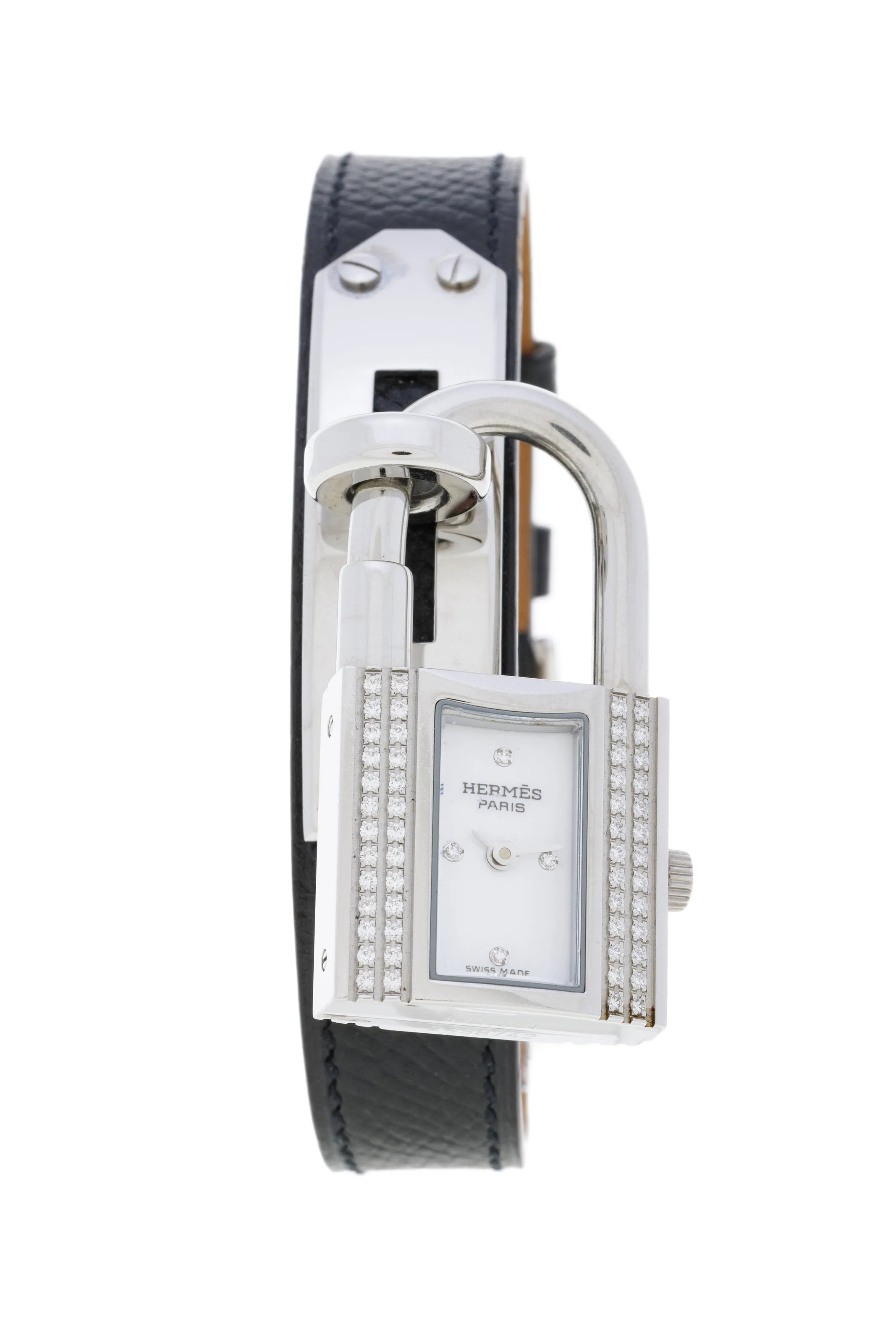 Hermès Kelly KE1.231 20mm Stainless steel and Diamond Mother-of-pearl